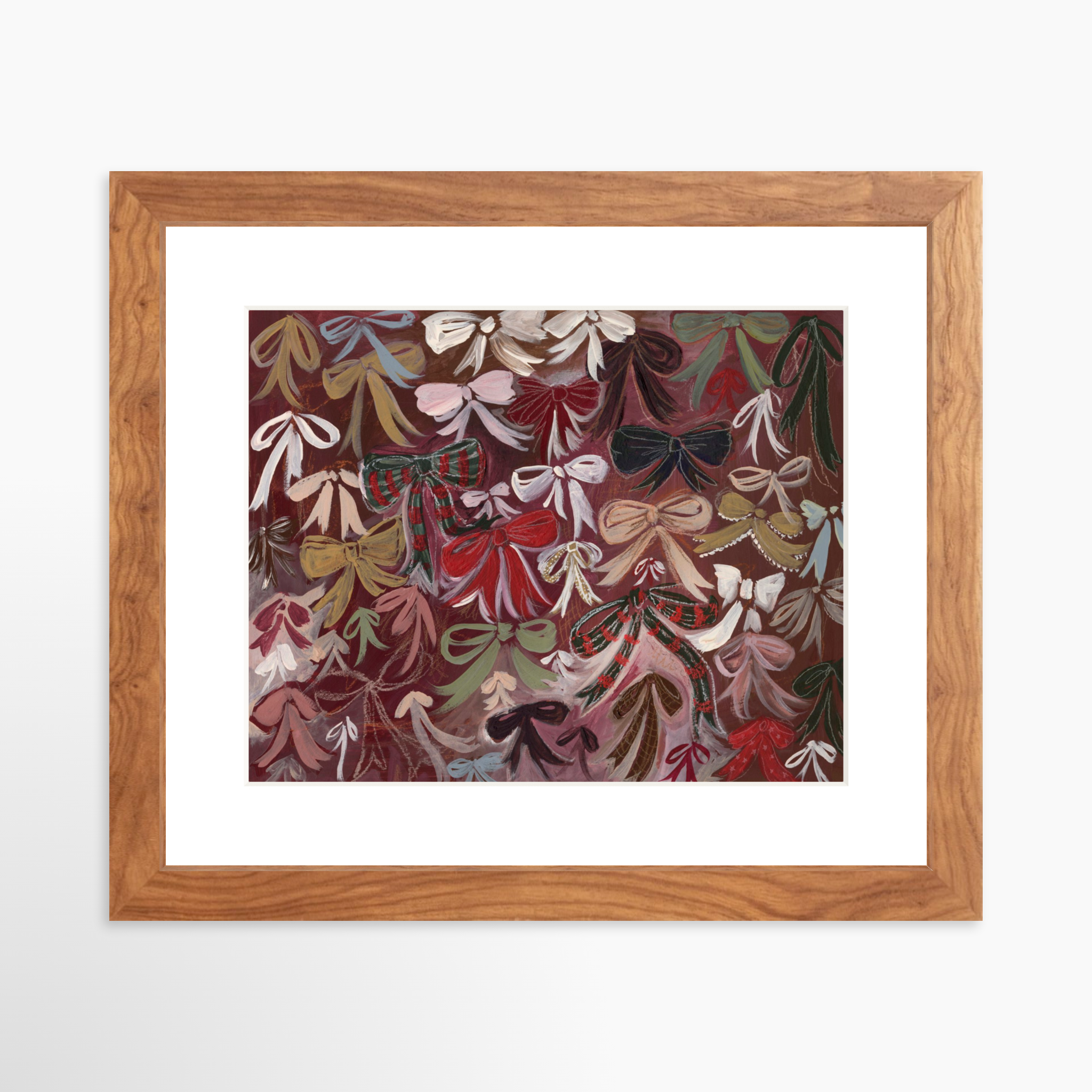 10x8 / Light Walnut Frame + White Mat