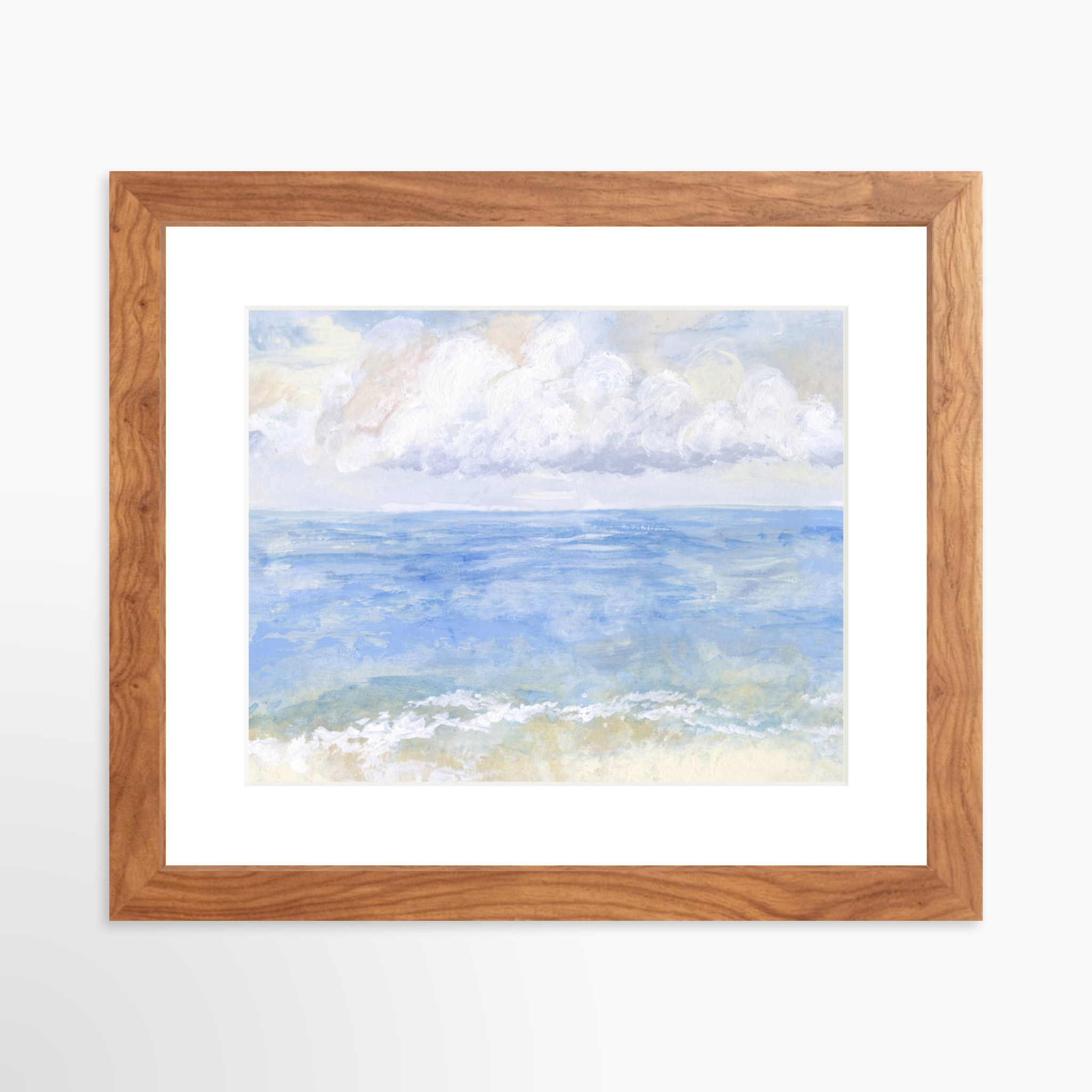 10x8 / Light Walnut Frame + White Mat