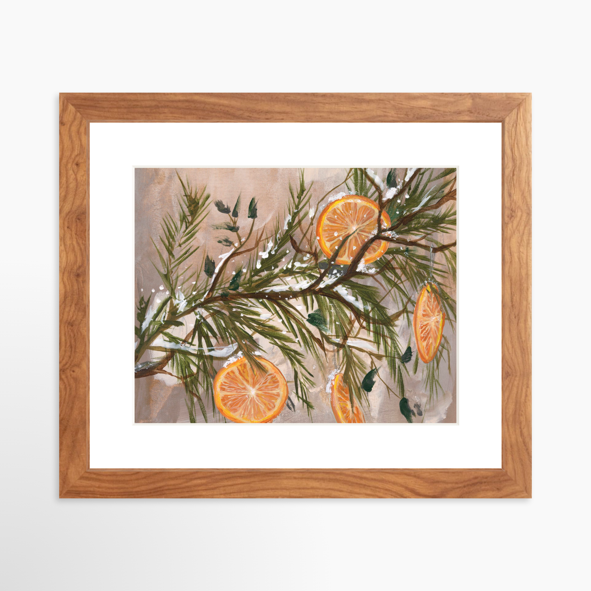 10x8 / Light Walnut Frame + White Mat