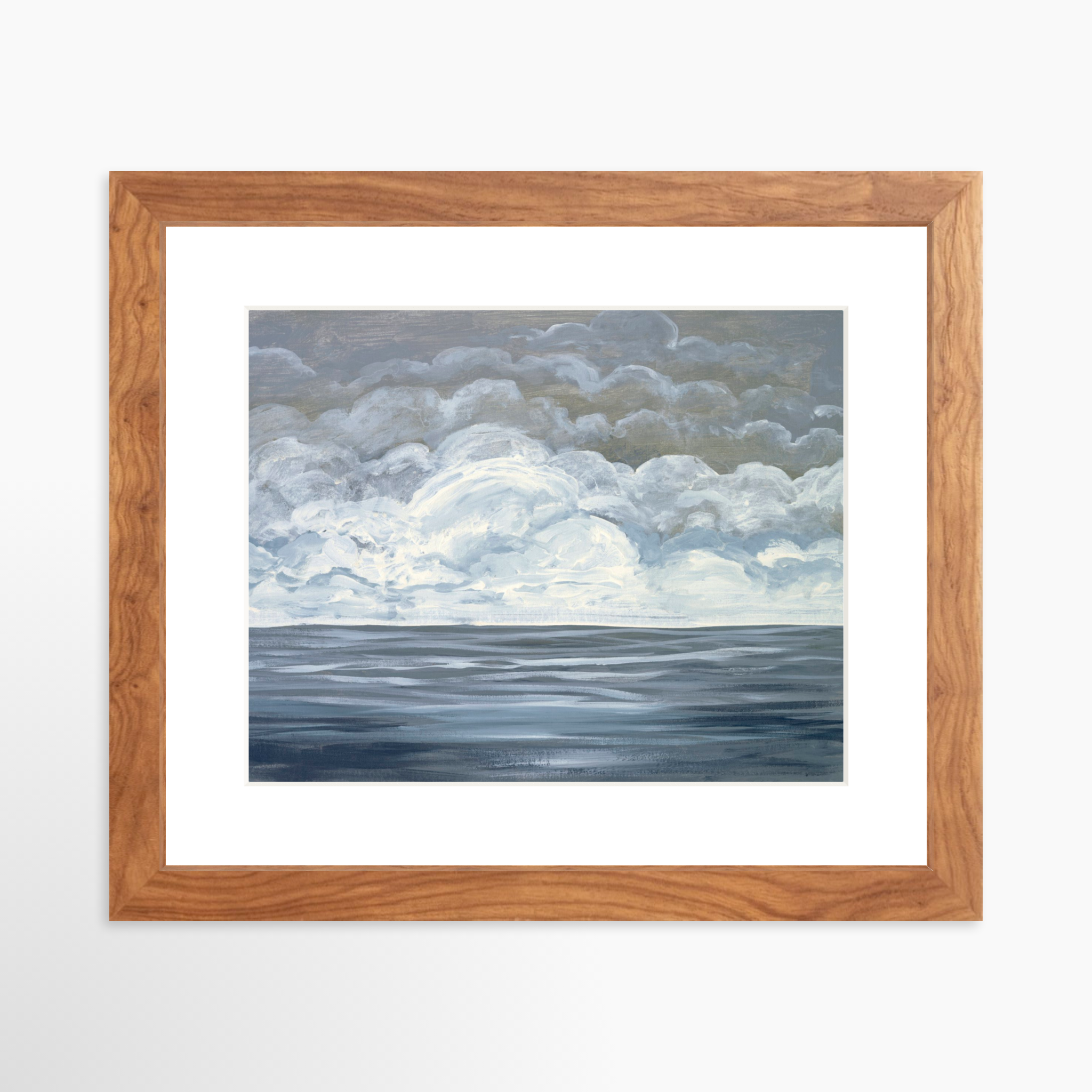 10x8 / Light Walnut Frame + White Mat