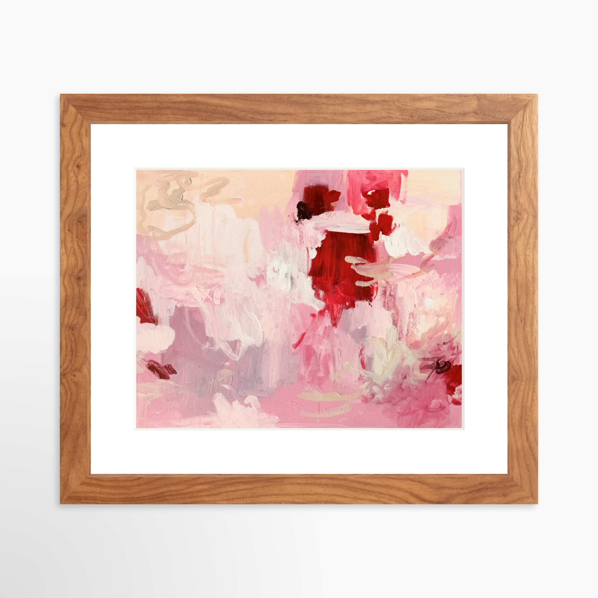 10x8 / Light Walnut Frame + White Mat