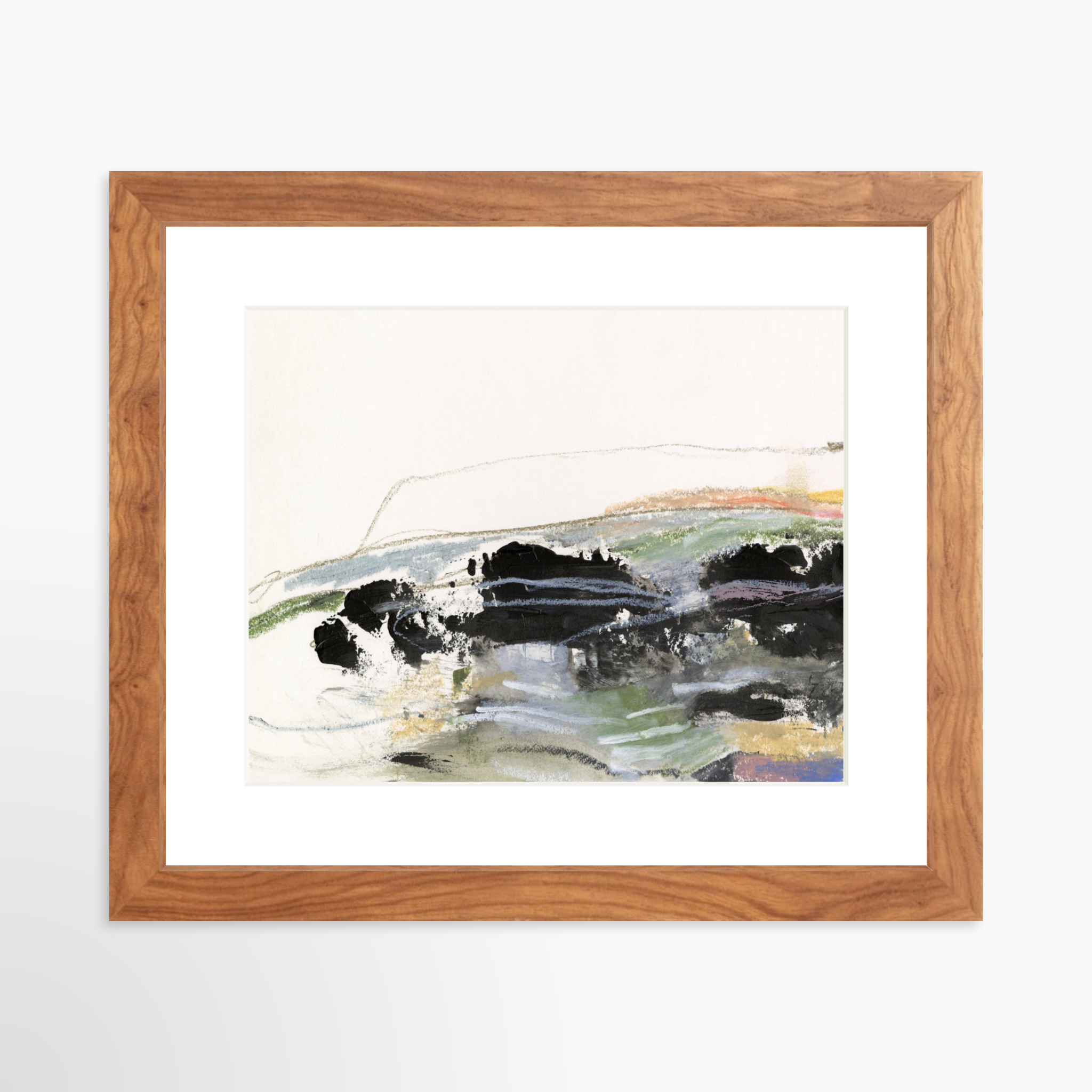 10x8 / Light Walnut Frame + White Mat