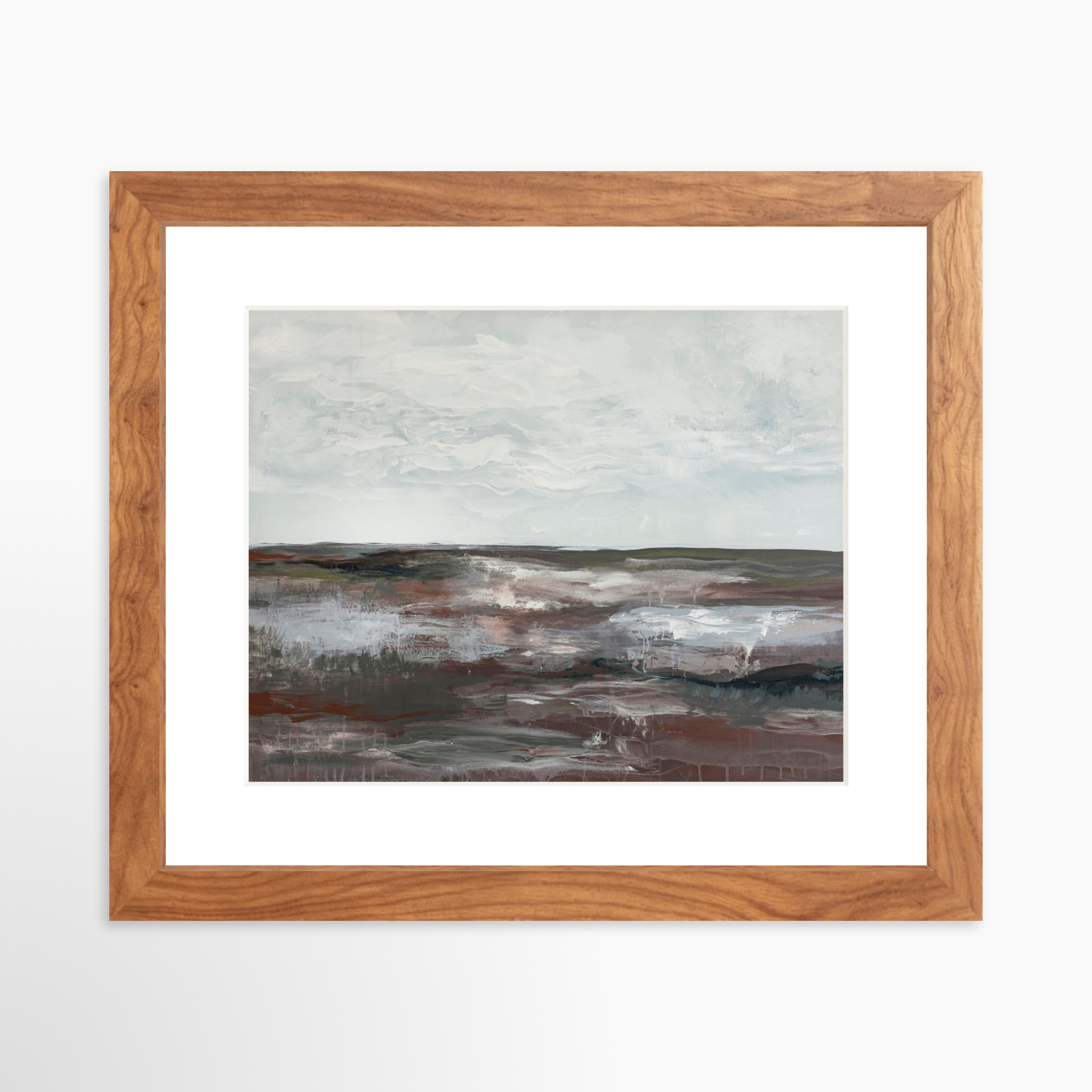 10x8 / Light Walnut Frame + White Mat