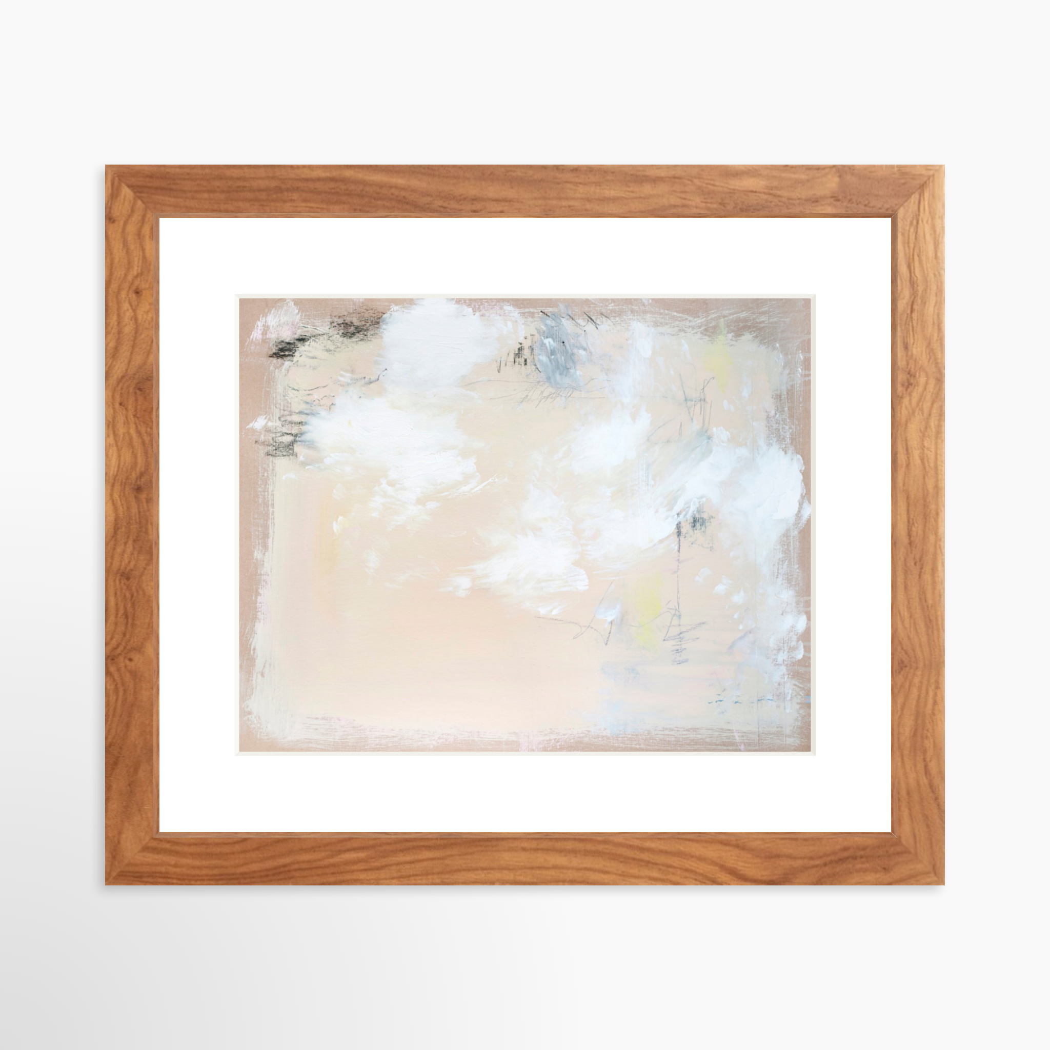 10x8 / Light Walnut Frame + White Mat