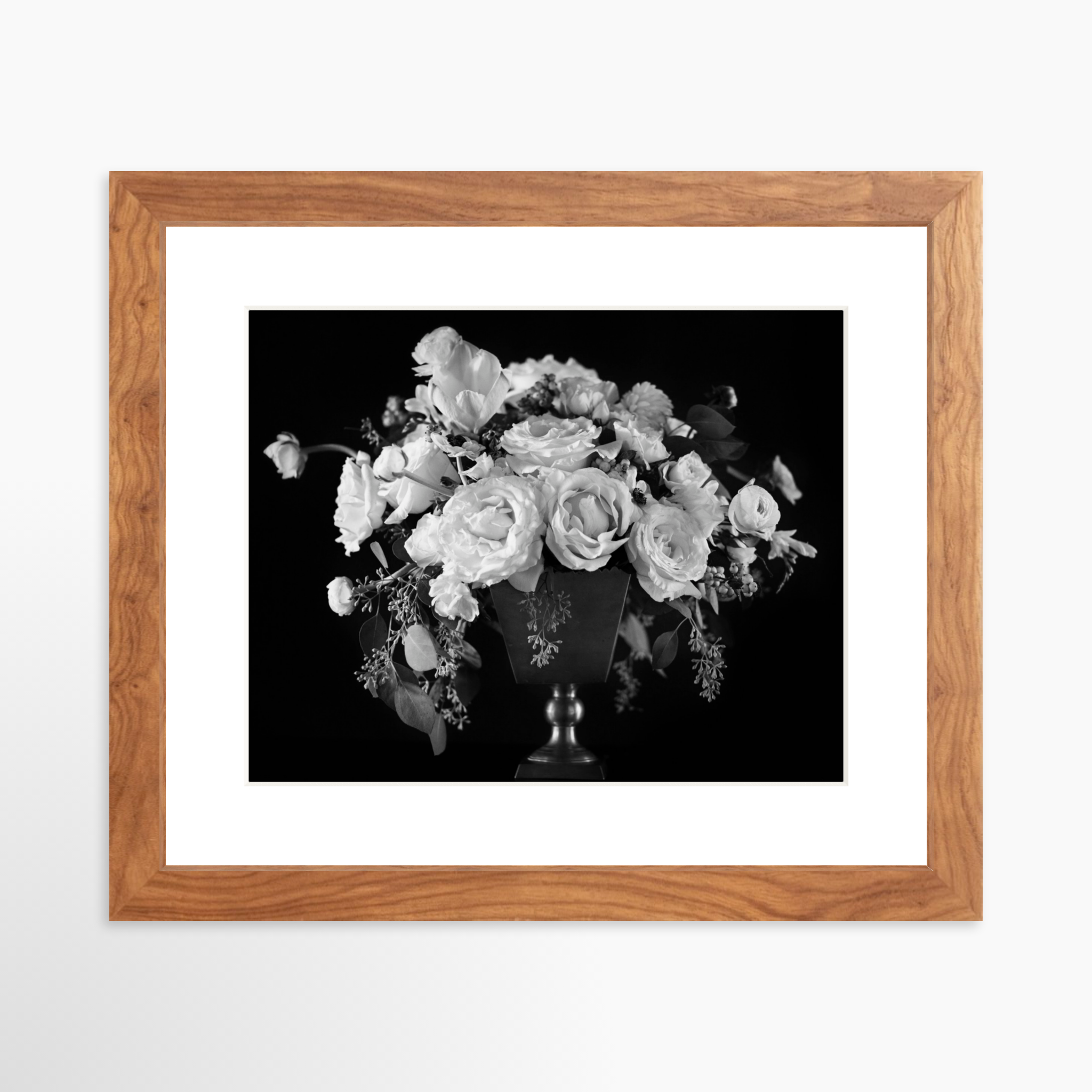 10x8 / Light Walnut Frame + White Mat