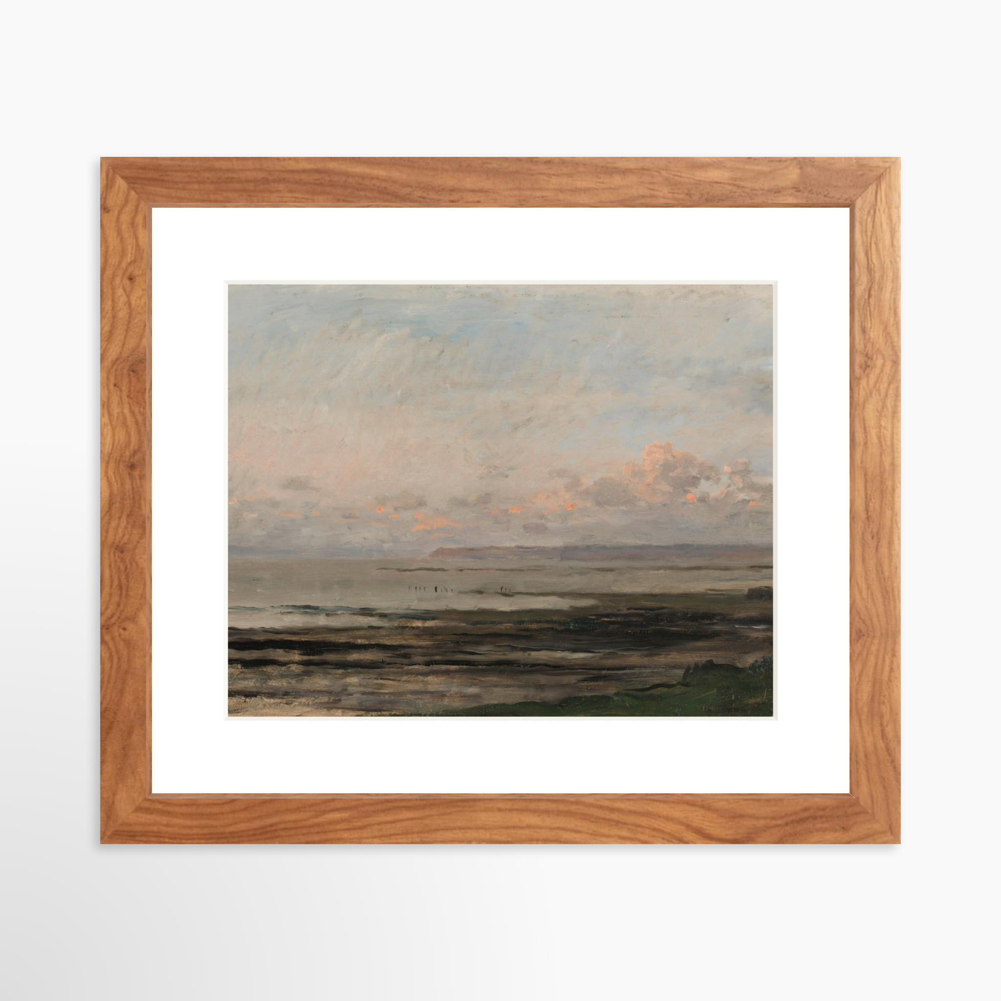 10x8 / Light Walnut Frame + White Mat