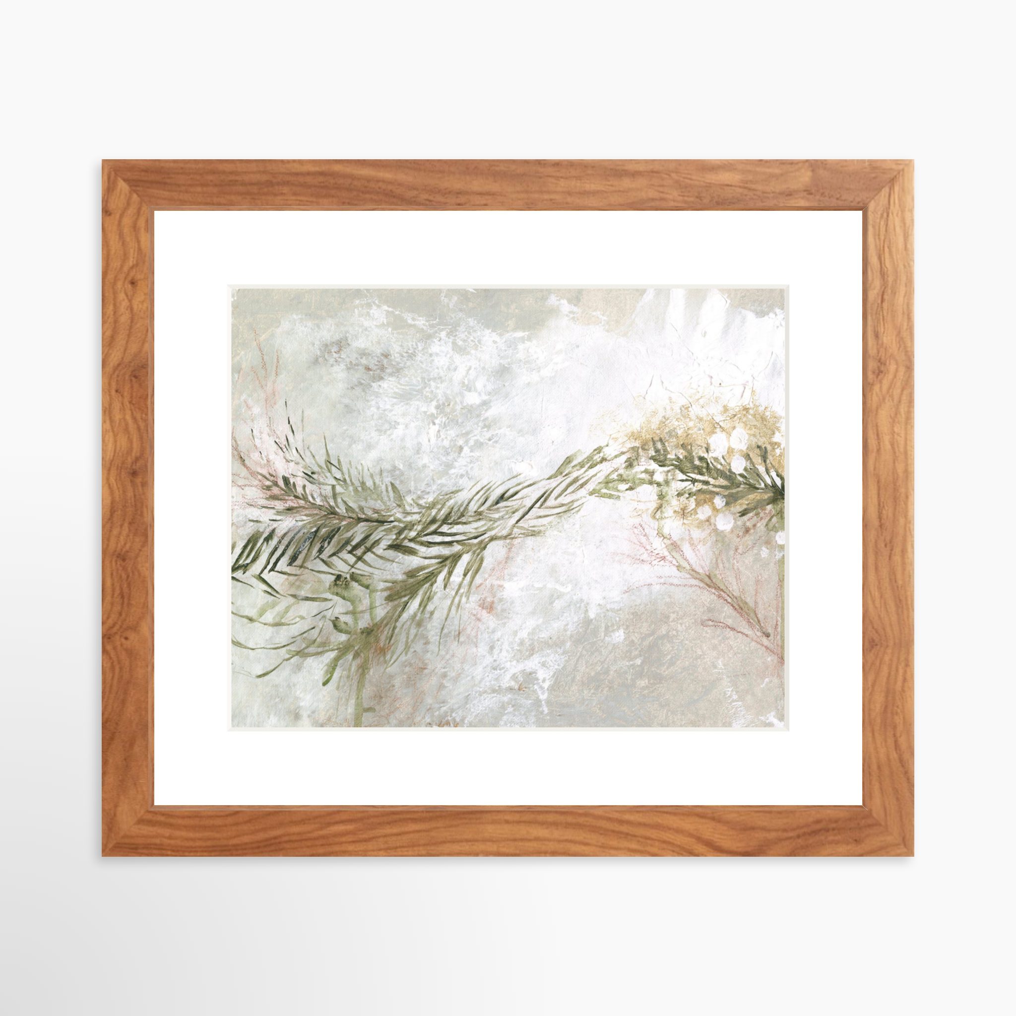 10x8 / Light Walnut Frame + White Mat