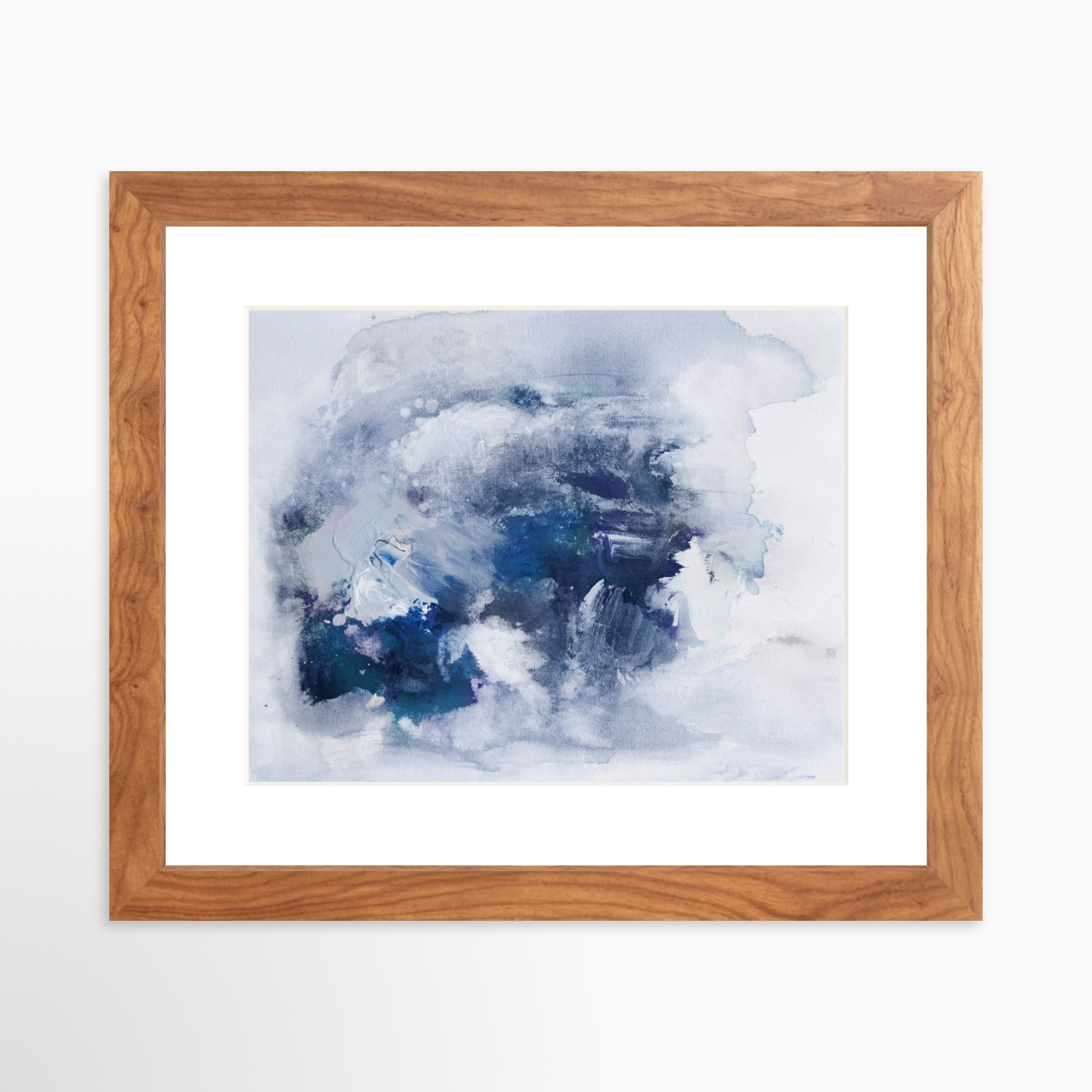 10x8 / Light Walnut Frame + White Mat