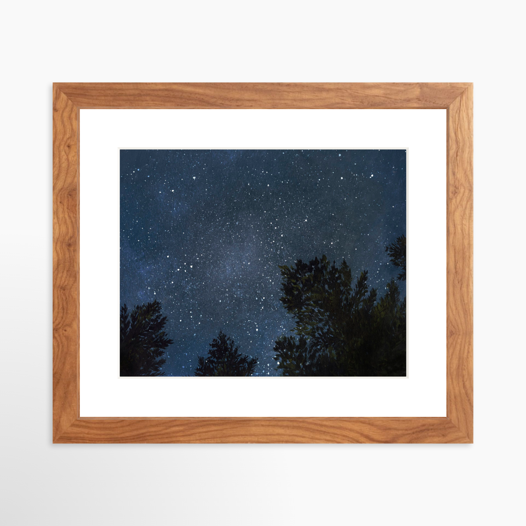 10x8 / Light Walnut Frame + White Mat