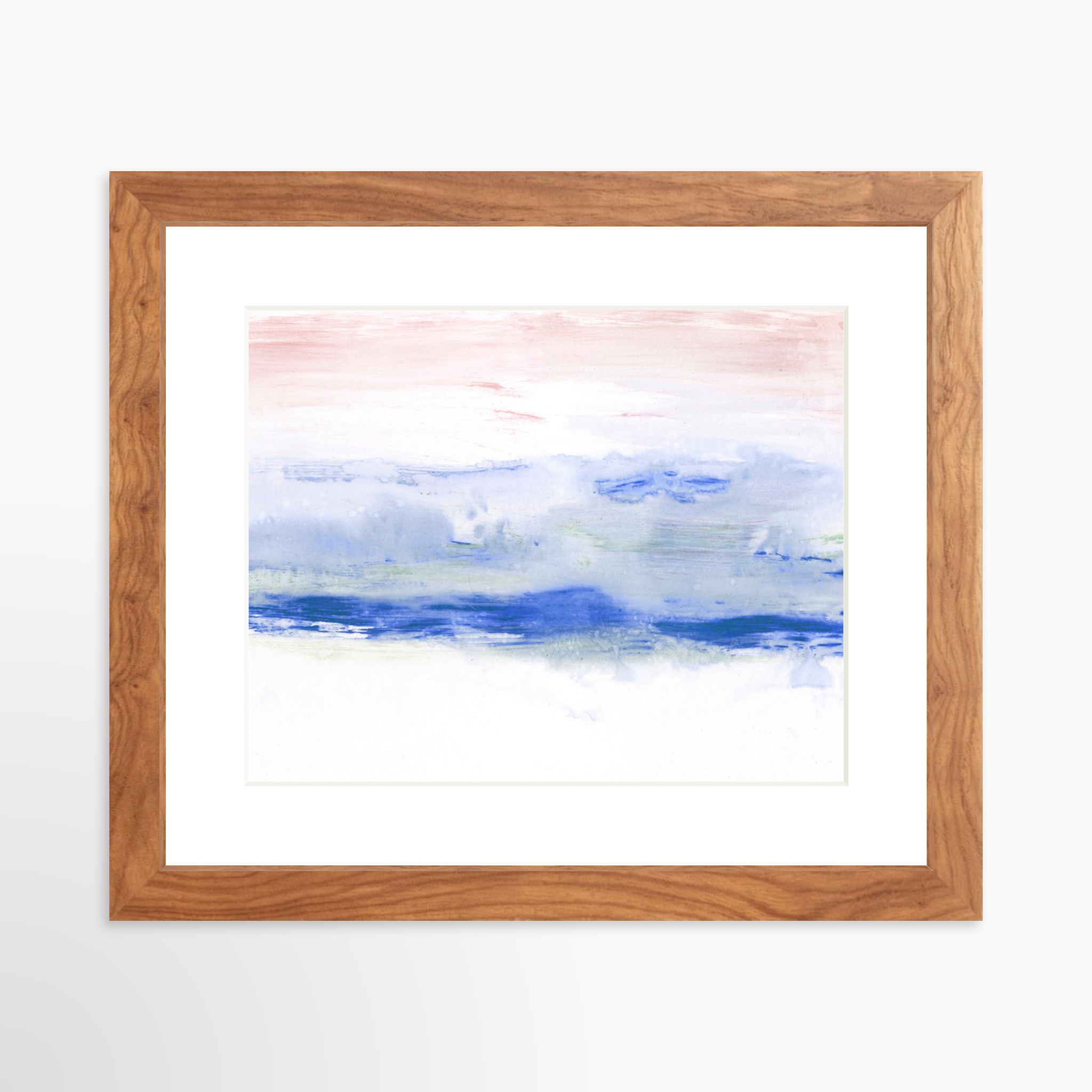 10x8 / Light Walnut Frame + White Mat