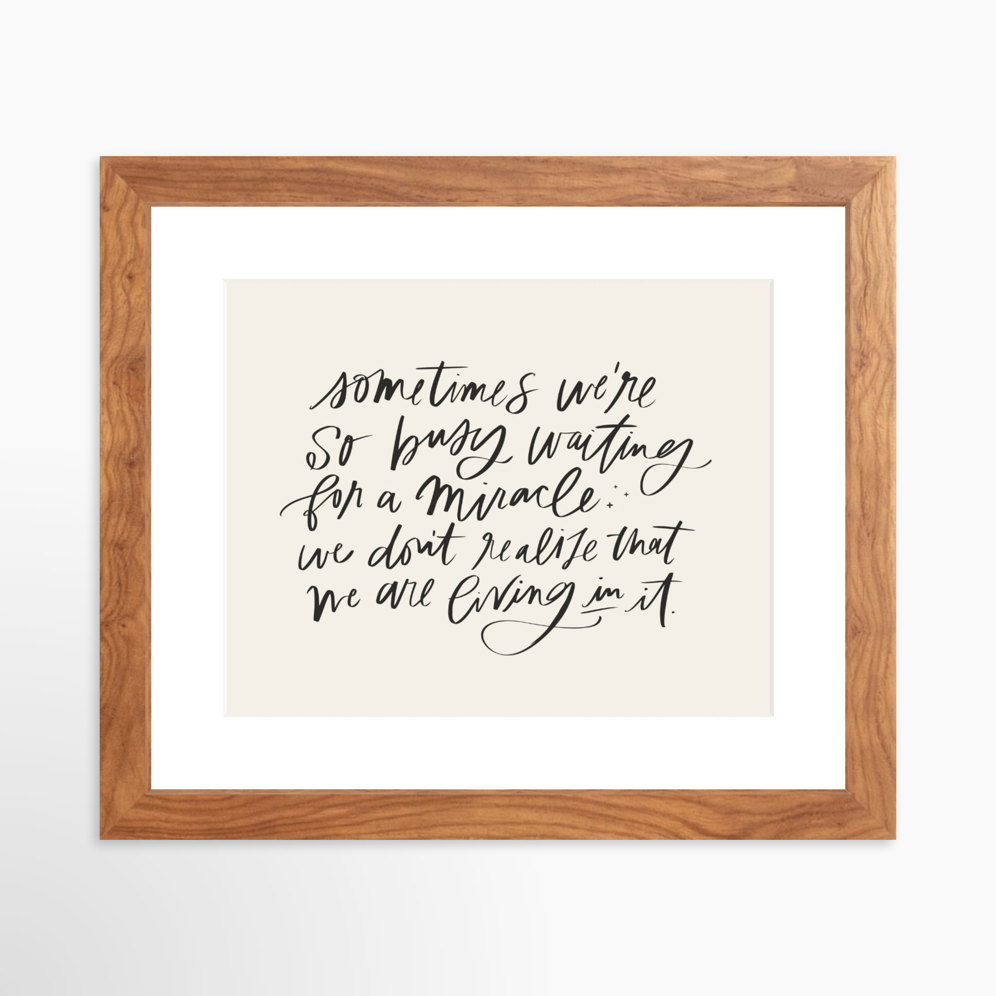 10x8 / Light Walnut Frame + White Mat