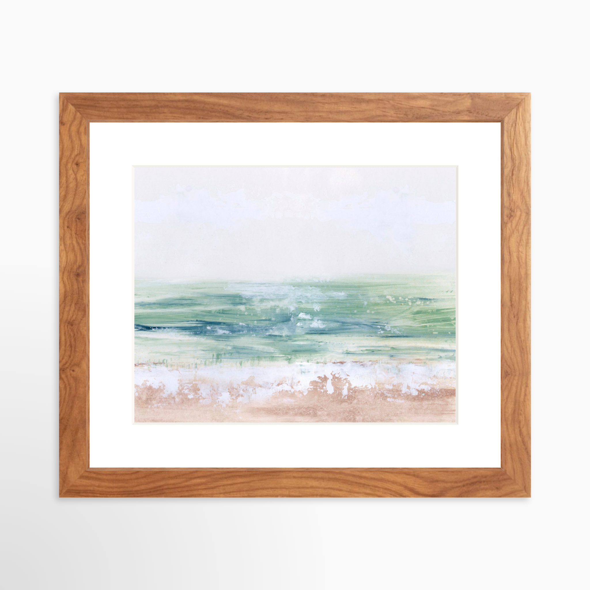 10x8 / Light Walnut Frame + White Mat