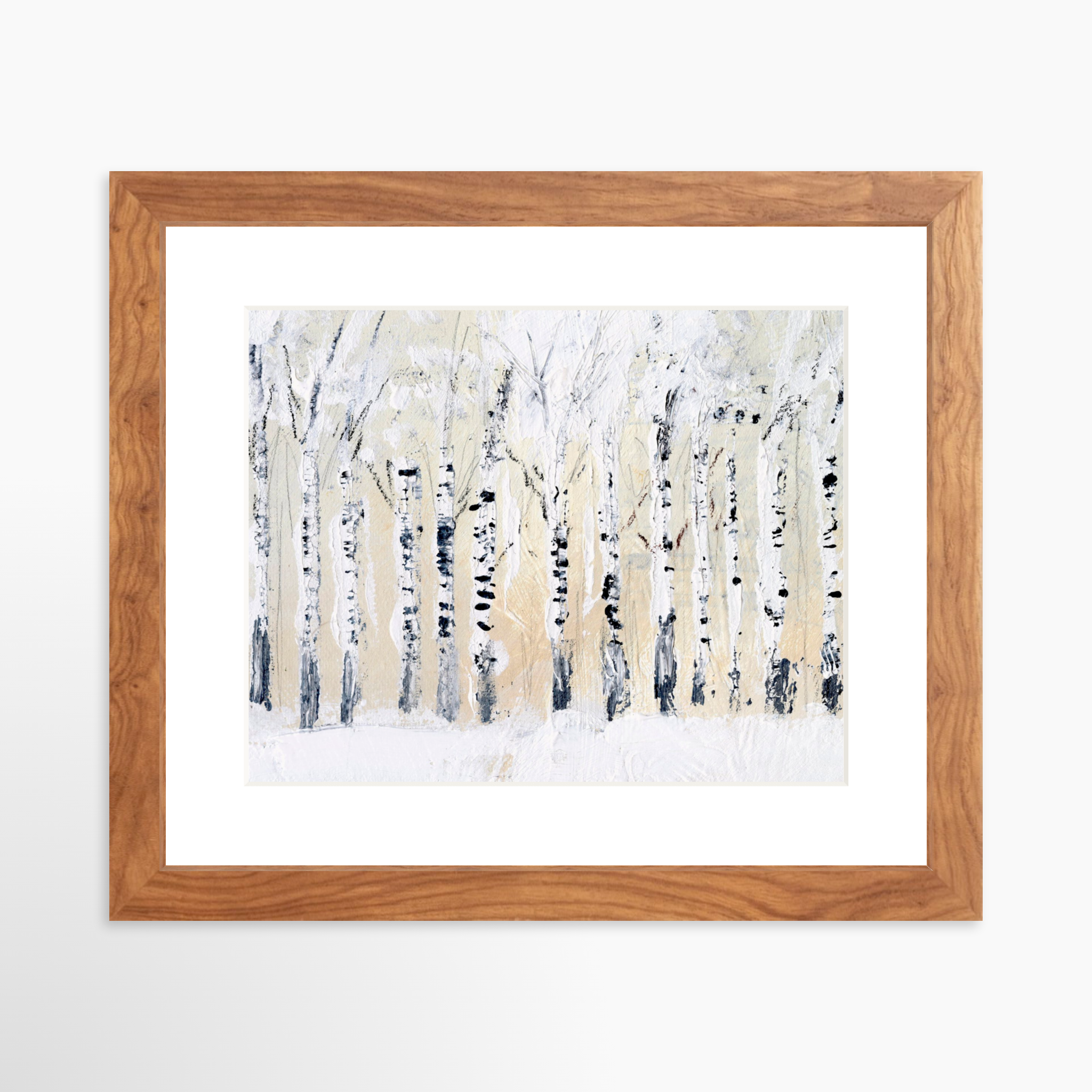 10x8 / Light Walnut Frame + White Mat