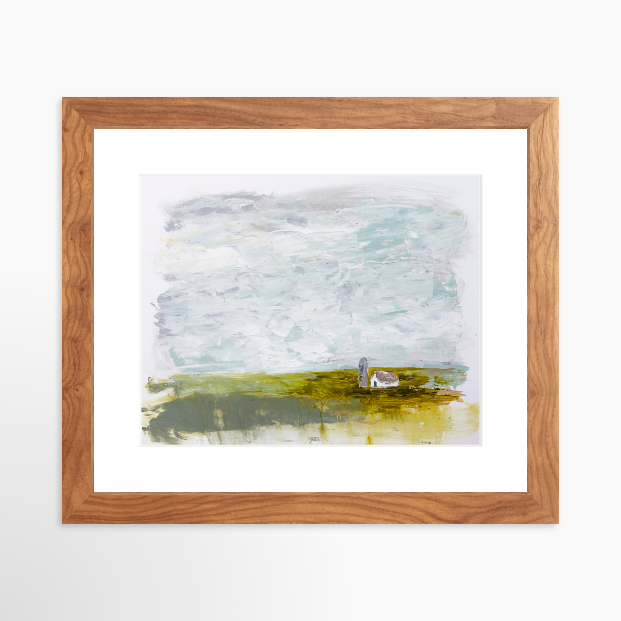 10x8 / Light Walnut Frame + White Mat