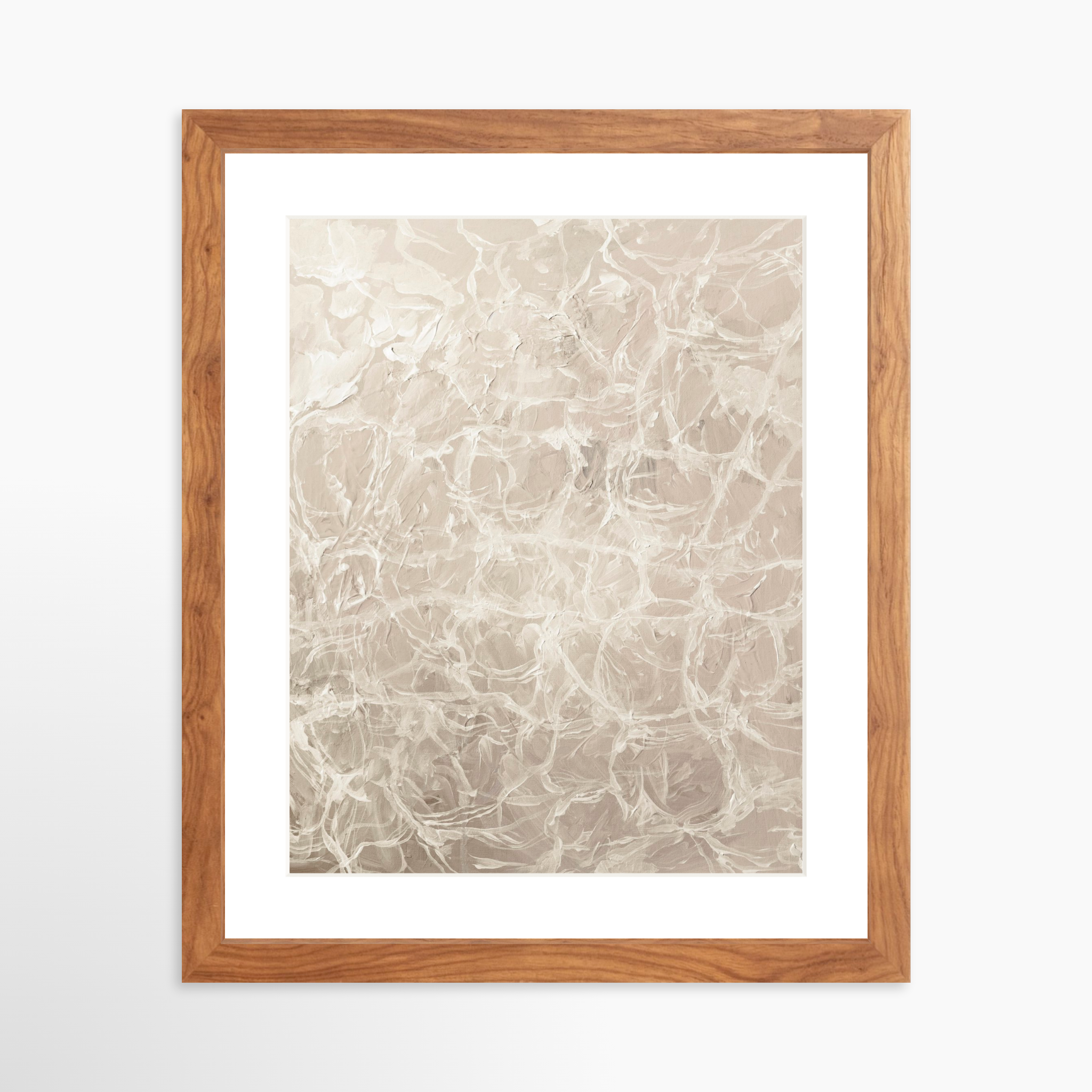 11x14 / Light Walnut Frame + White Mat