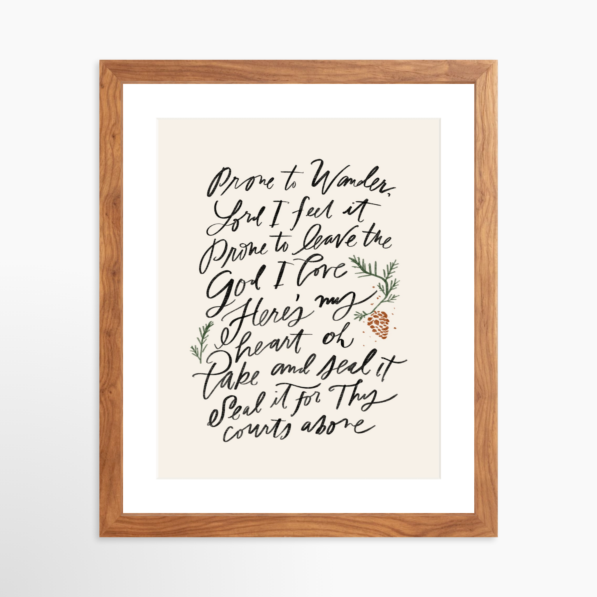 11x14 / Light Walnut Frame + White Mat