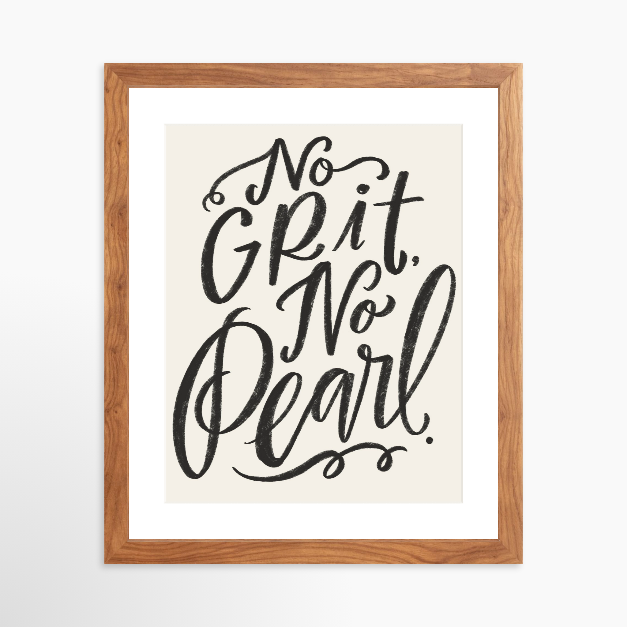 11x14 / Light Walnut Frame + White Mat