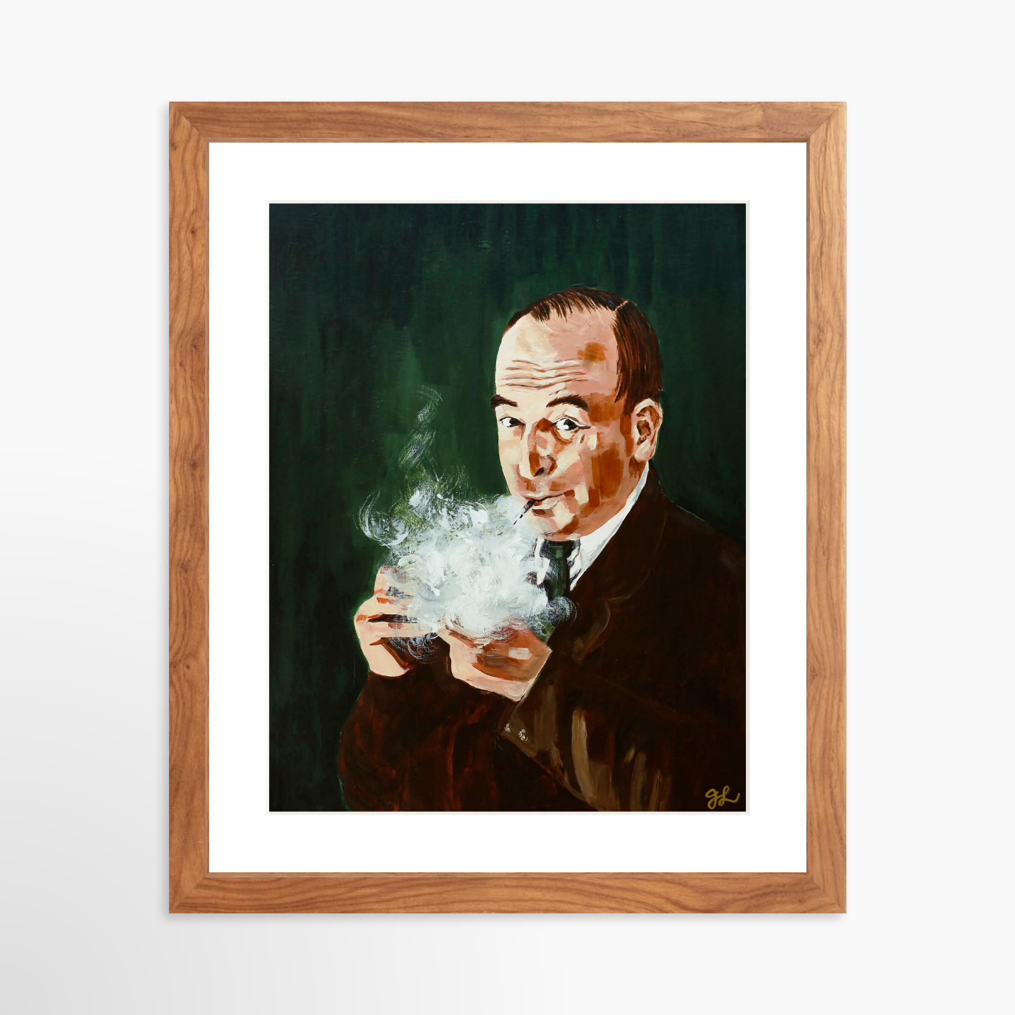 11x14 / Light Walnut Frame + White Mat