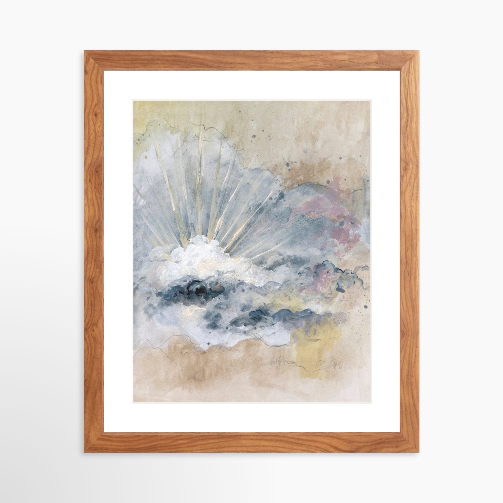 11x14 / Light Walnut Frame + White Mat