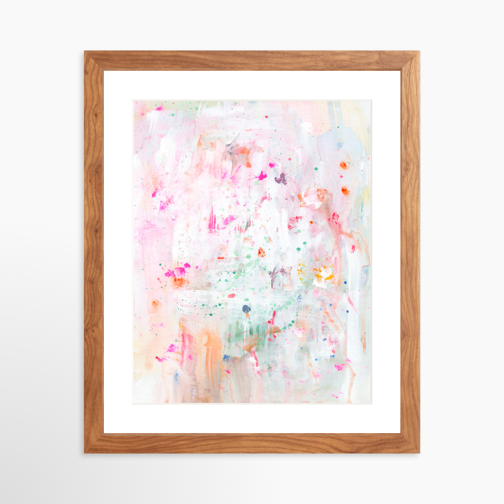 11x14 / Light Walnut Frame + White Mat