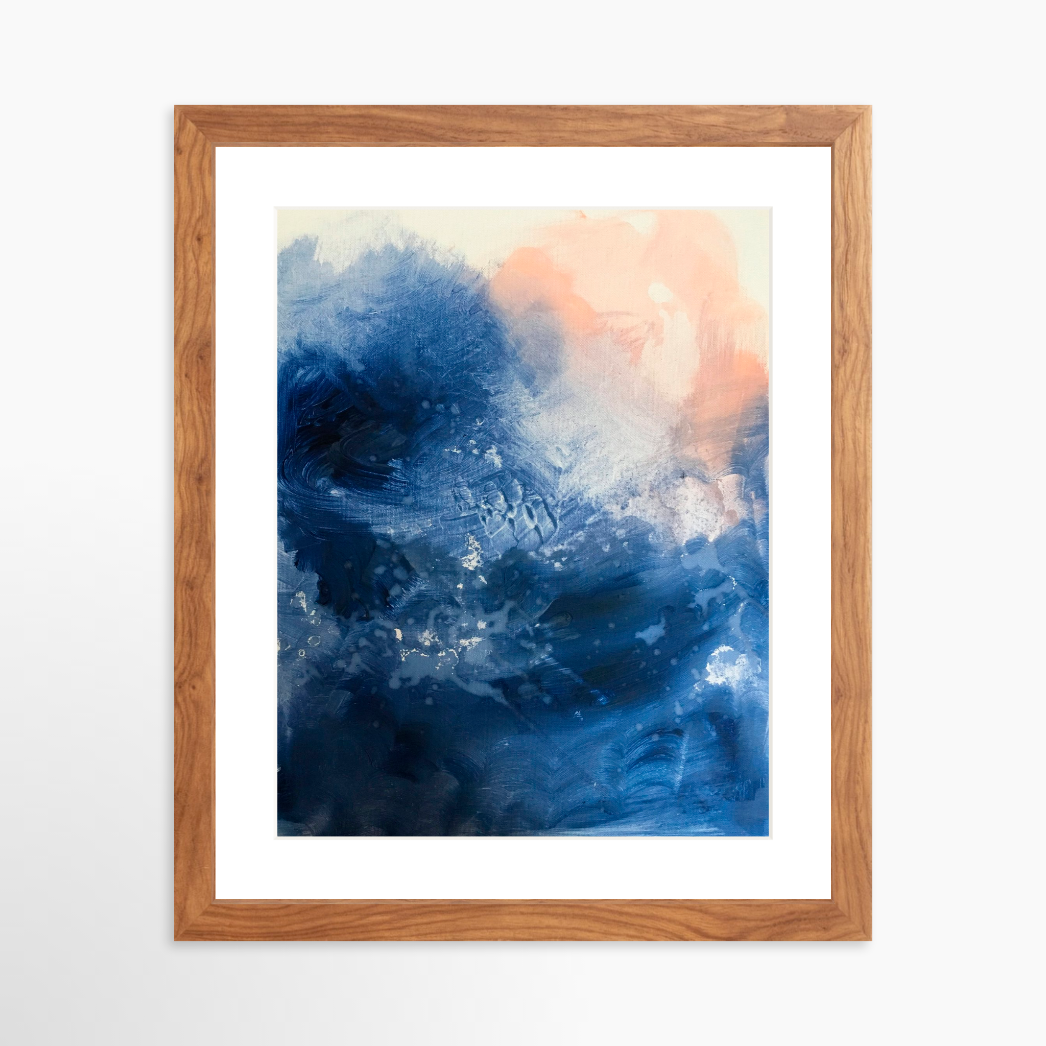 11x14 / Light Walnut Frame + White Mat