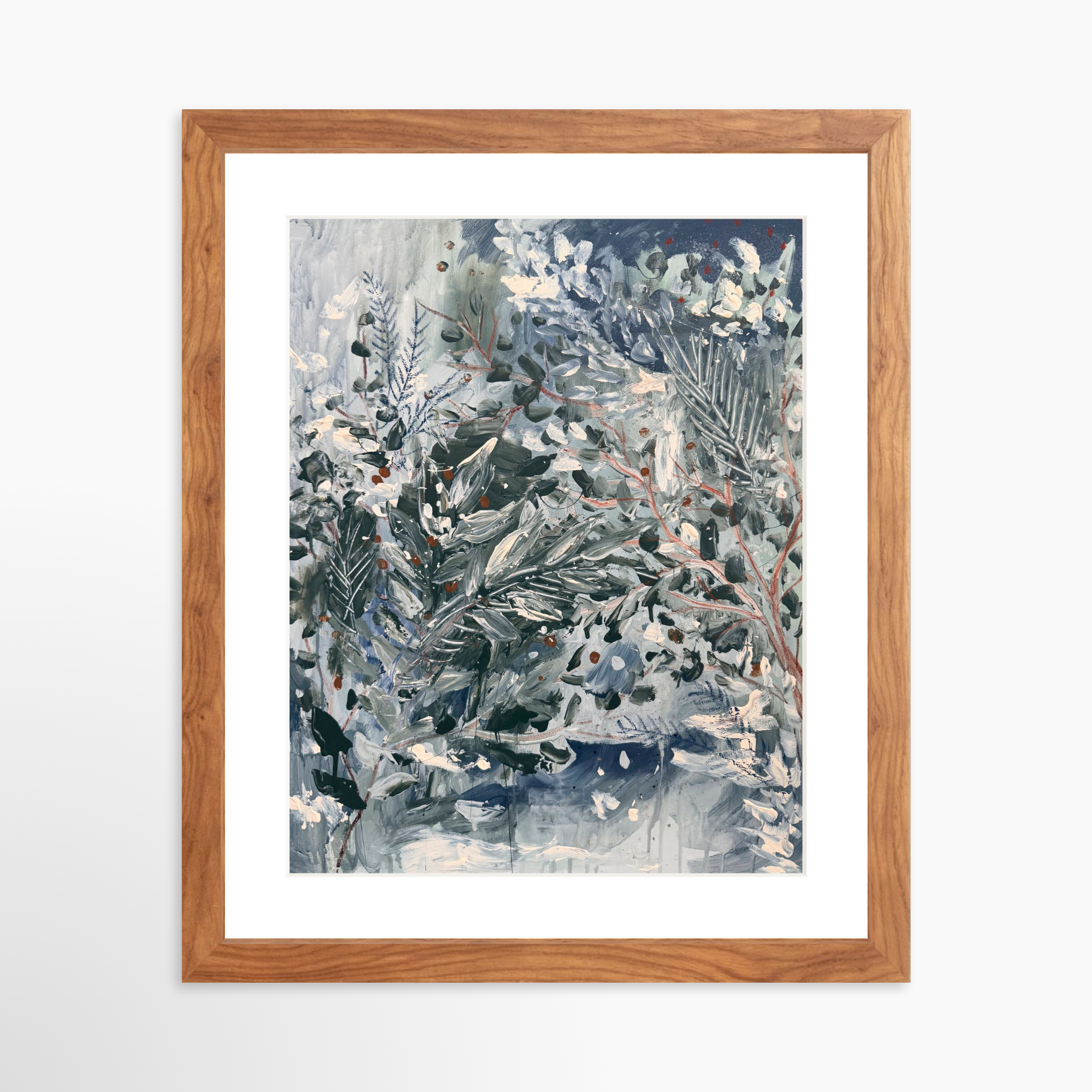 11x14 / Light Walnut Frame + White Mat