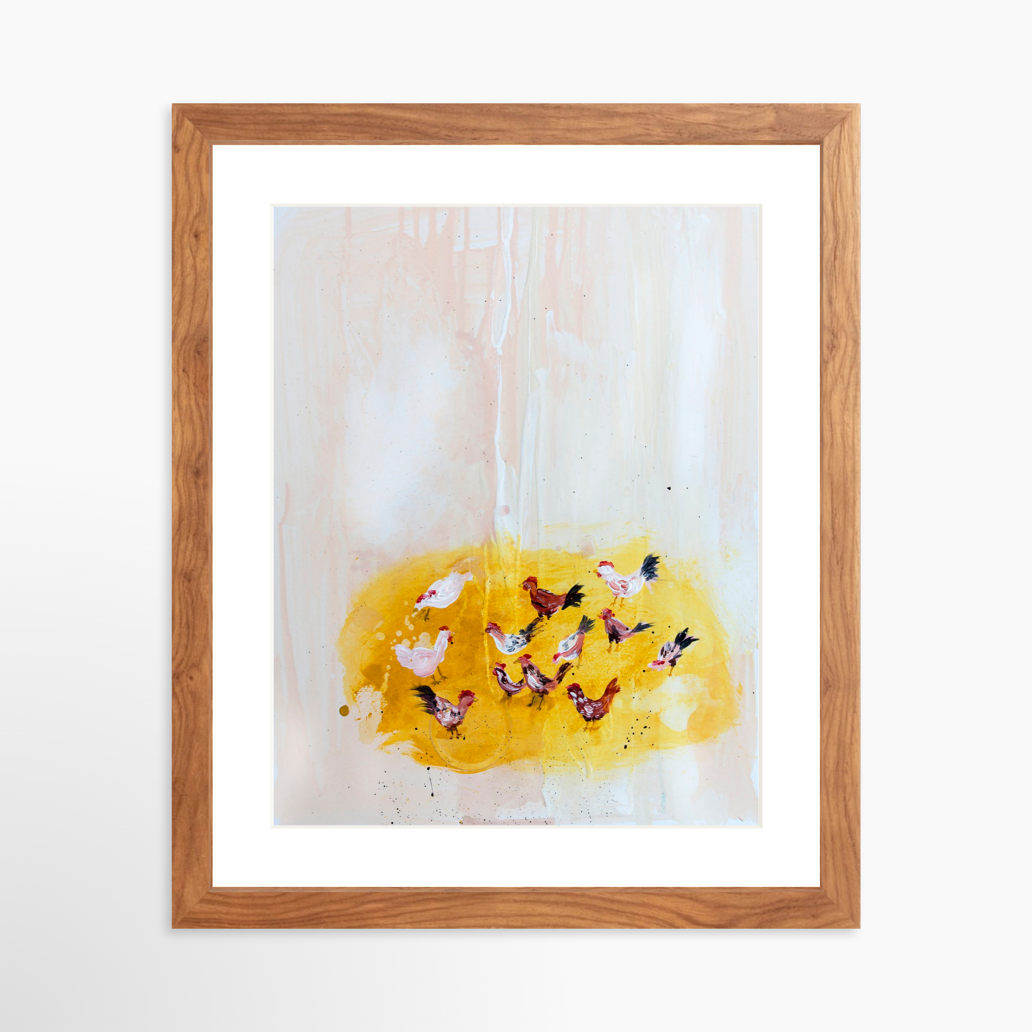 11x14 / Light Walnut Frame + White Mat