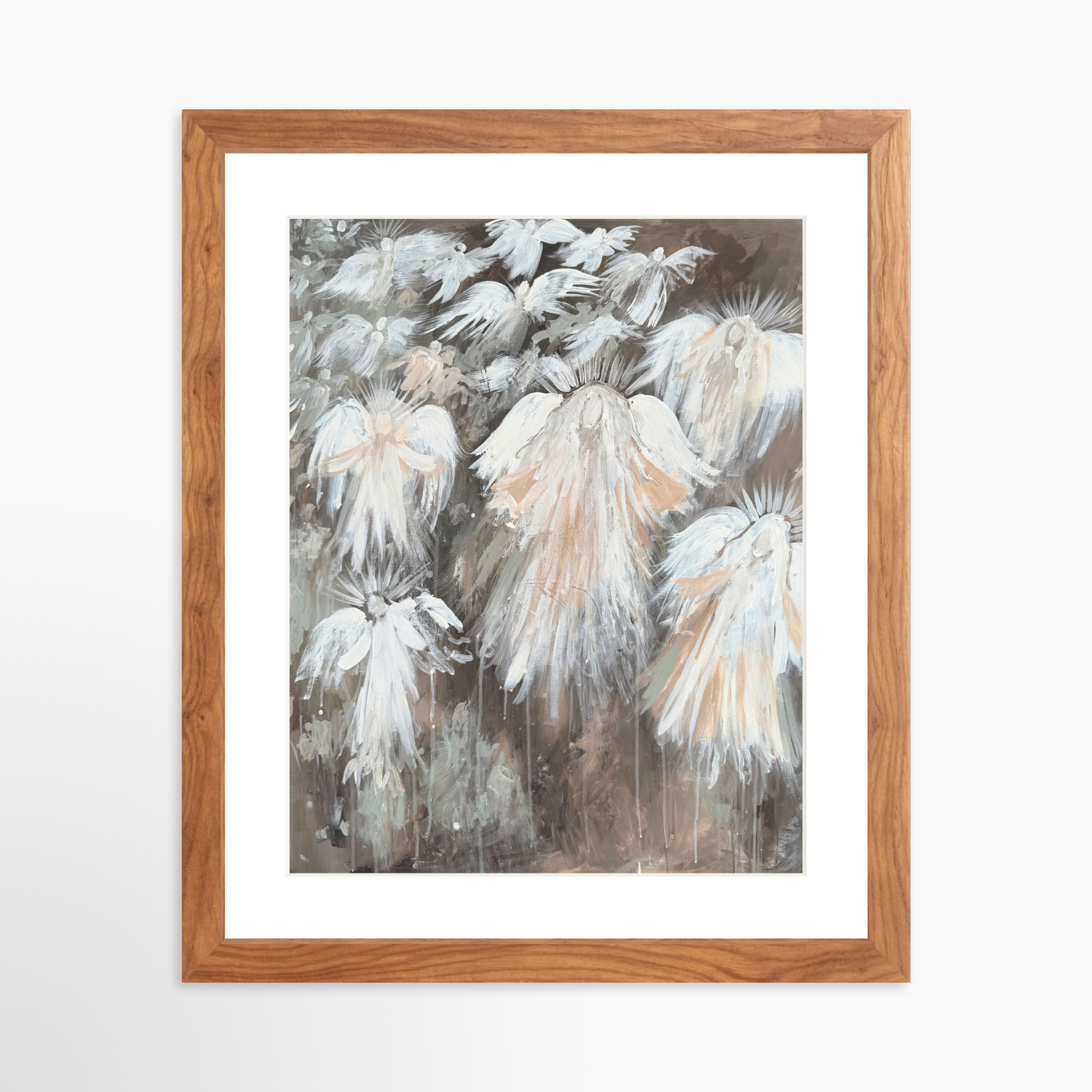11x14 / Light Walnut Frame + White Mat