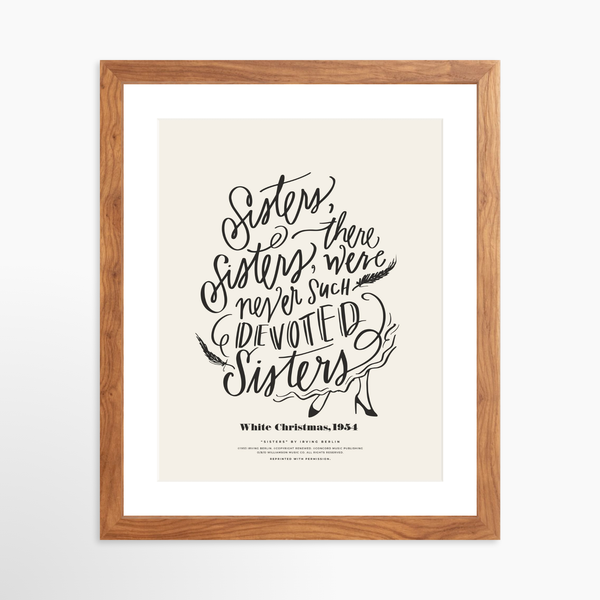 11x14 / Light Walnut Frame + White Mat