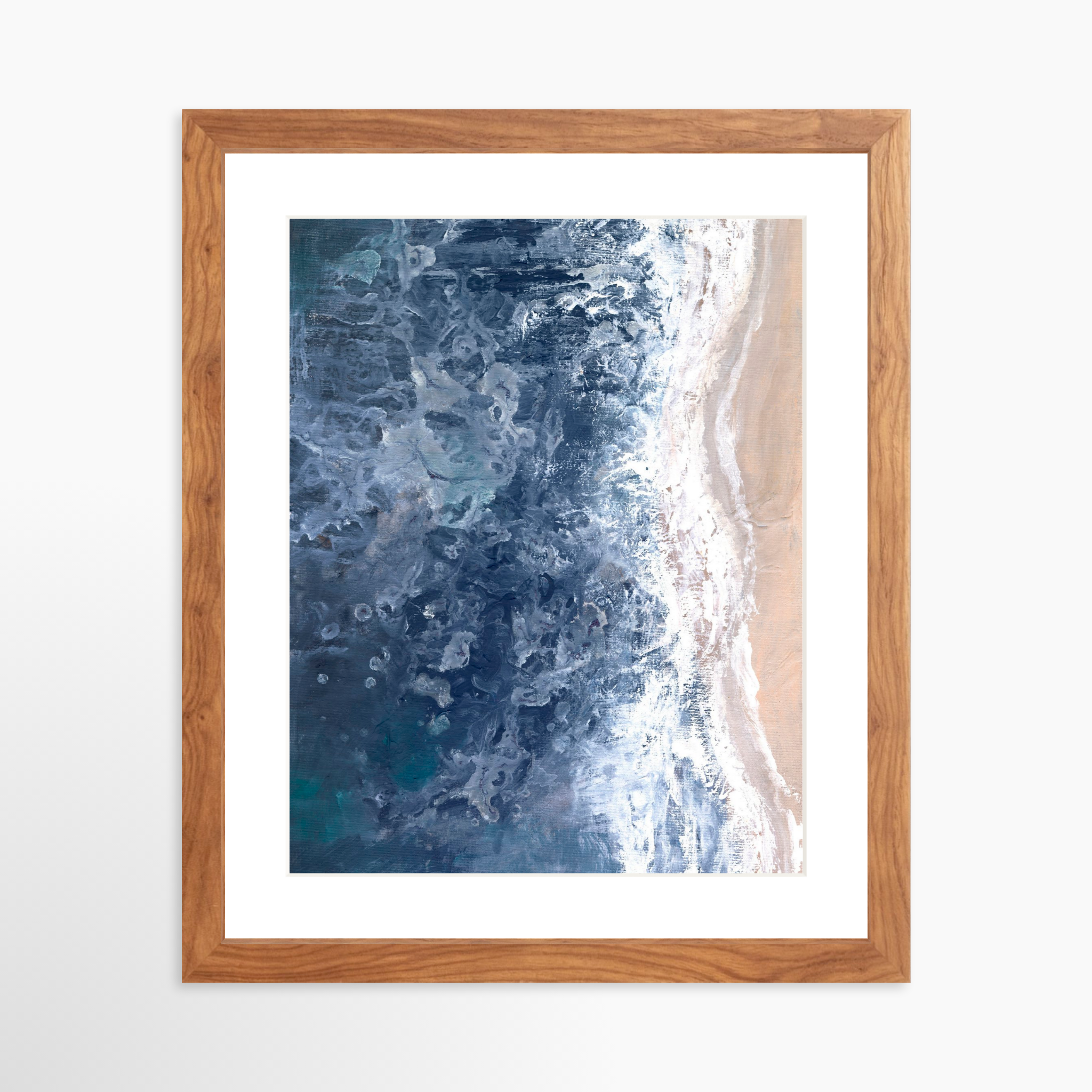 11x14 / Light Walnut Frame + White Mat