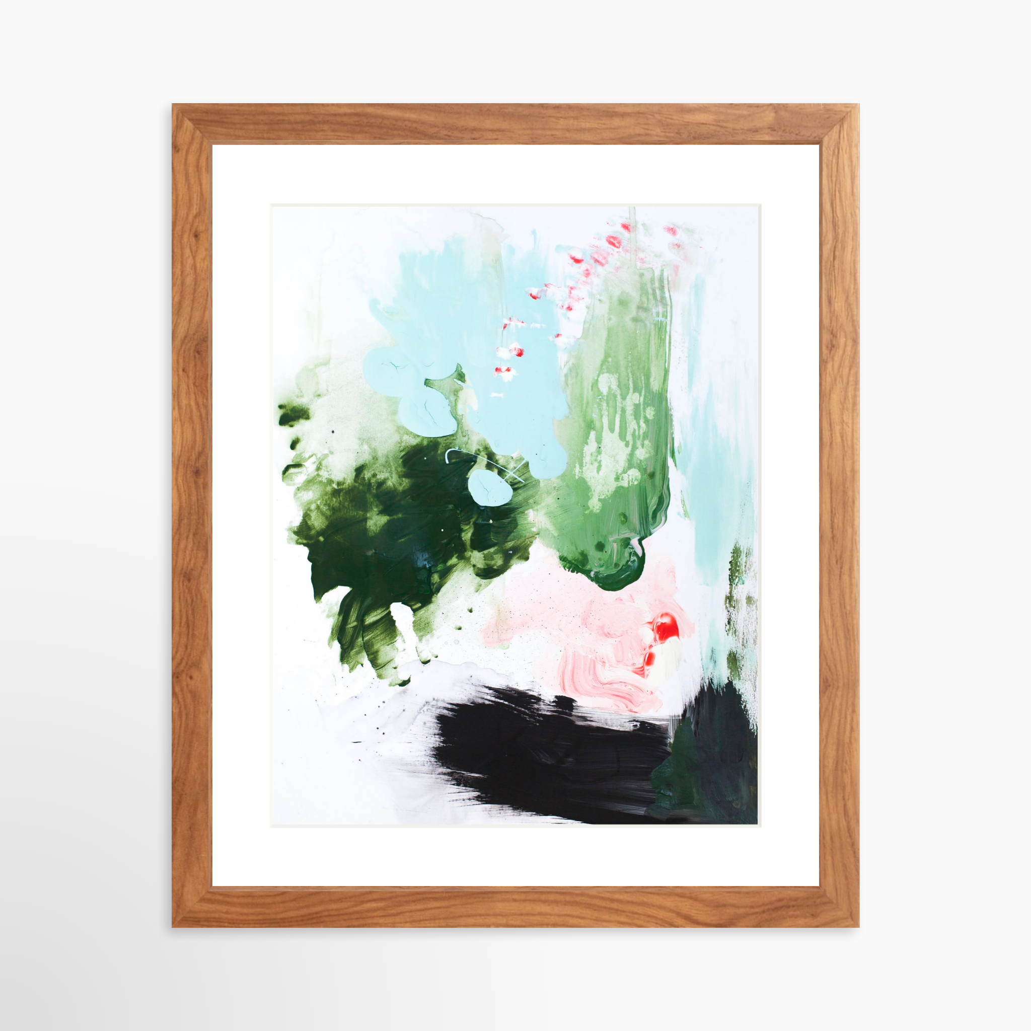 11x14 / Light Walnut Frame + White Mat