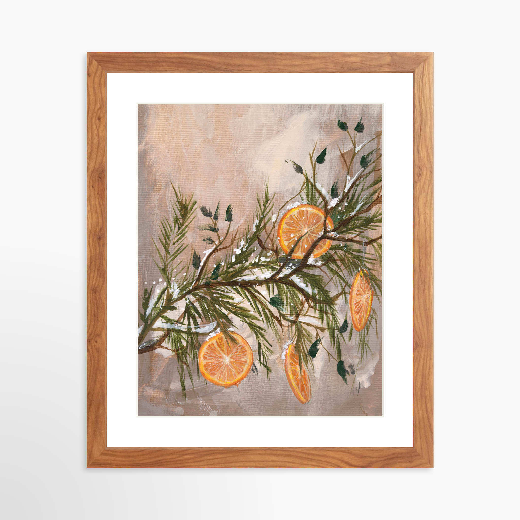 11x14 / Light Walnut Frame + White Mat