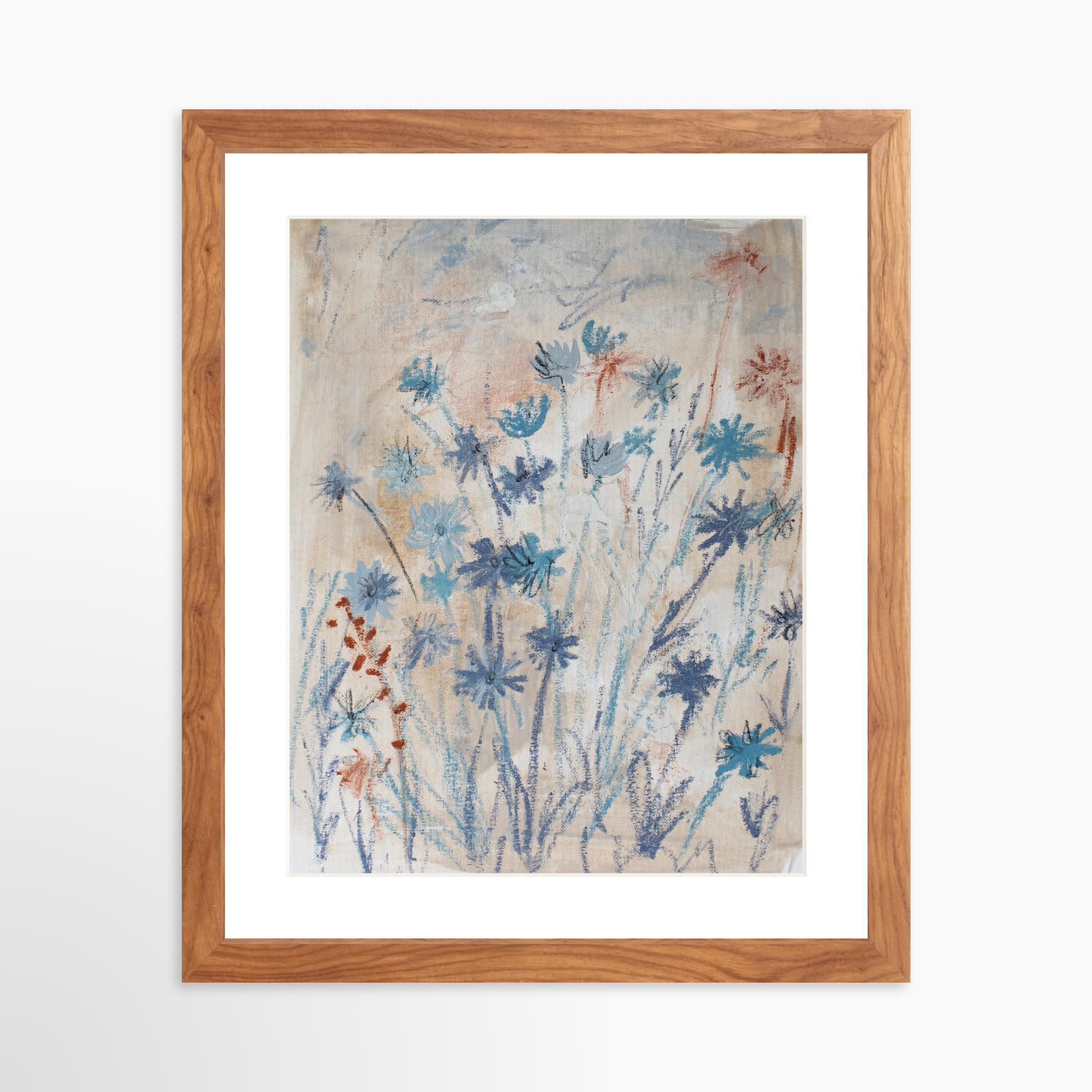 11x14 / Light Walnut Frame + White Mat
