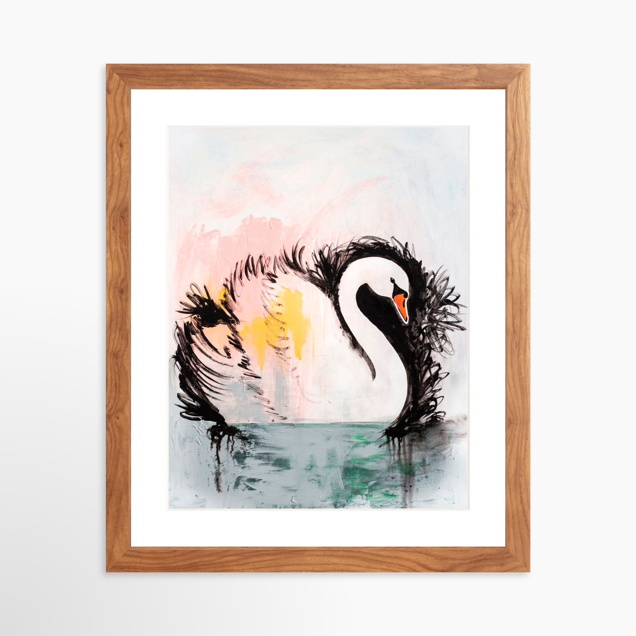 11x14 / Light Walnut Frame + White Mat
