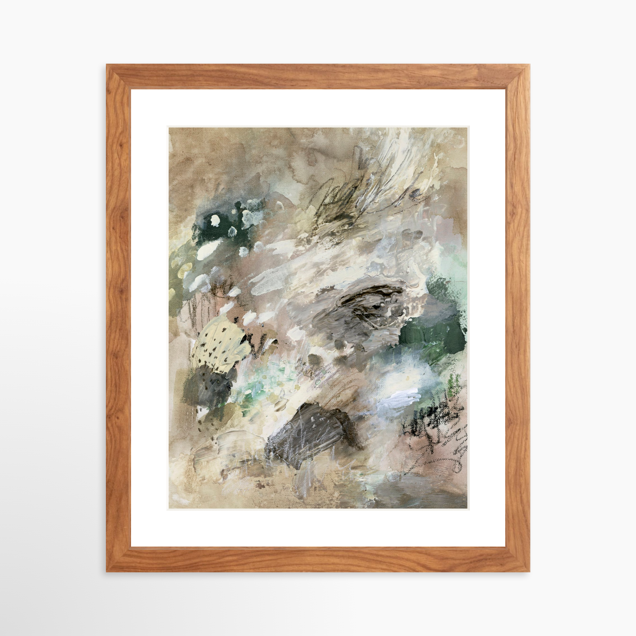 11x14 / Light Walnut Frame + White Mat