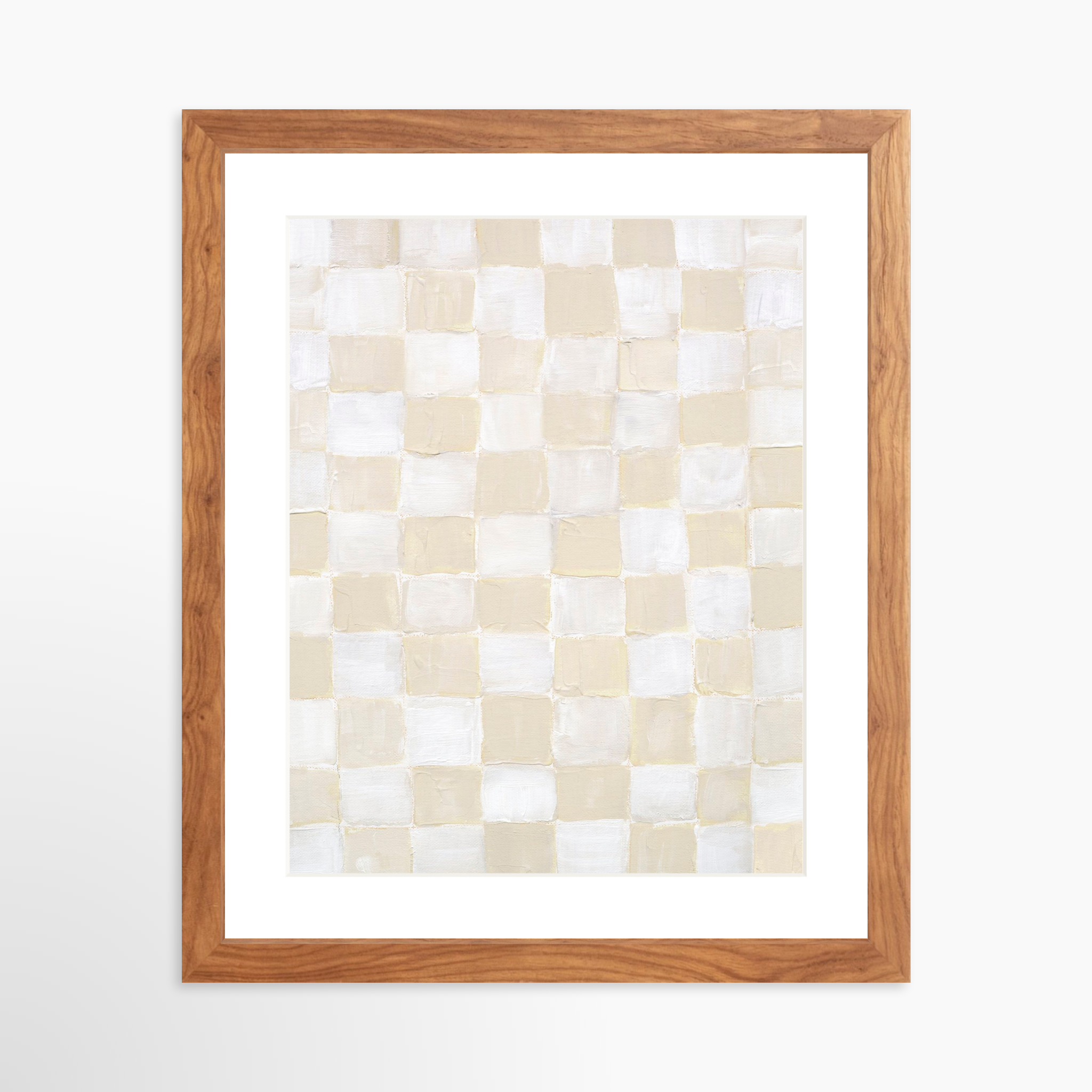 11x14 / Light Walnut Frame + White Mat
