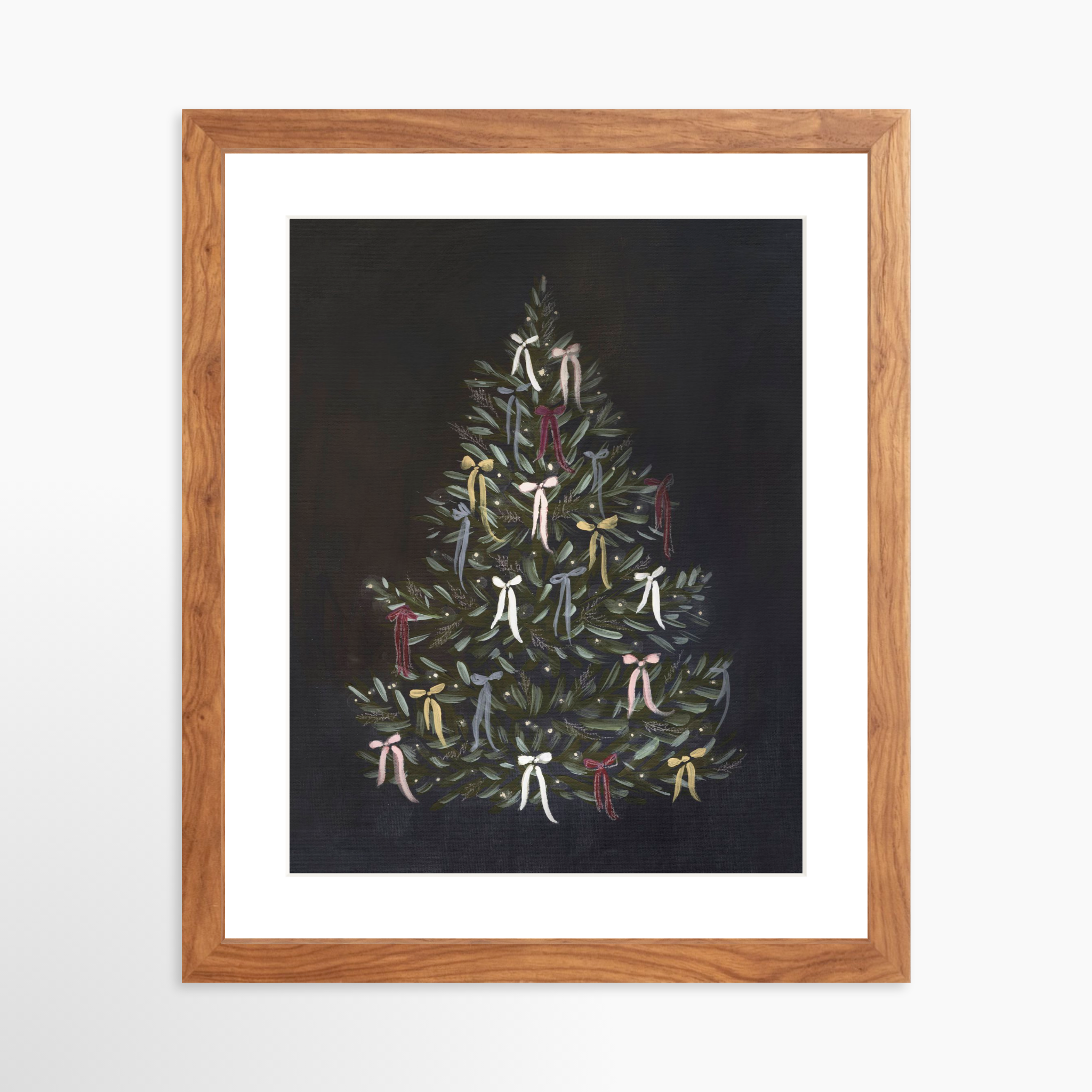 11x14 / Light Walnut Frame + White Mat