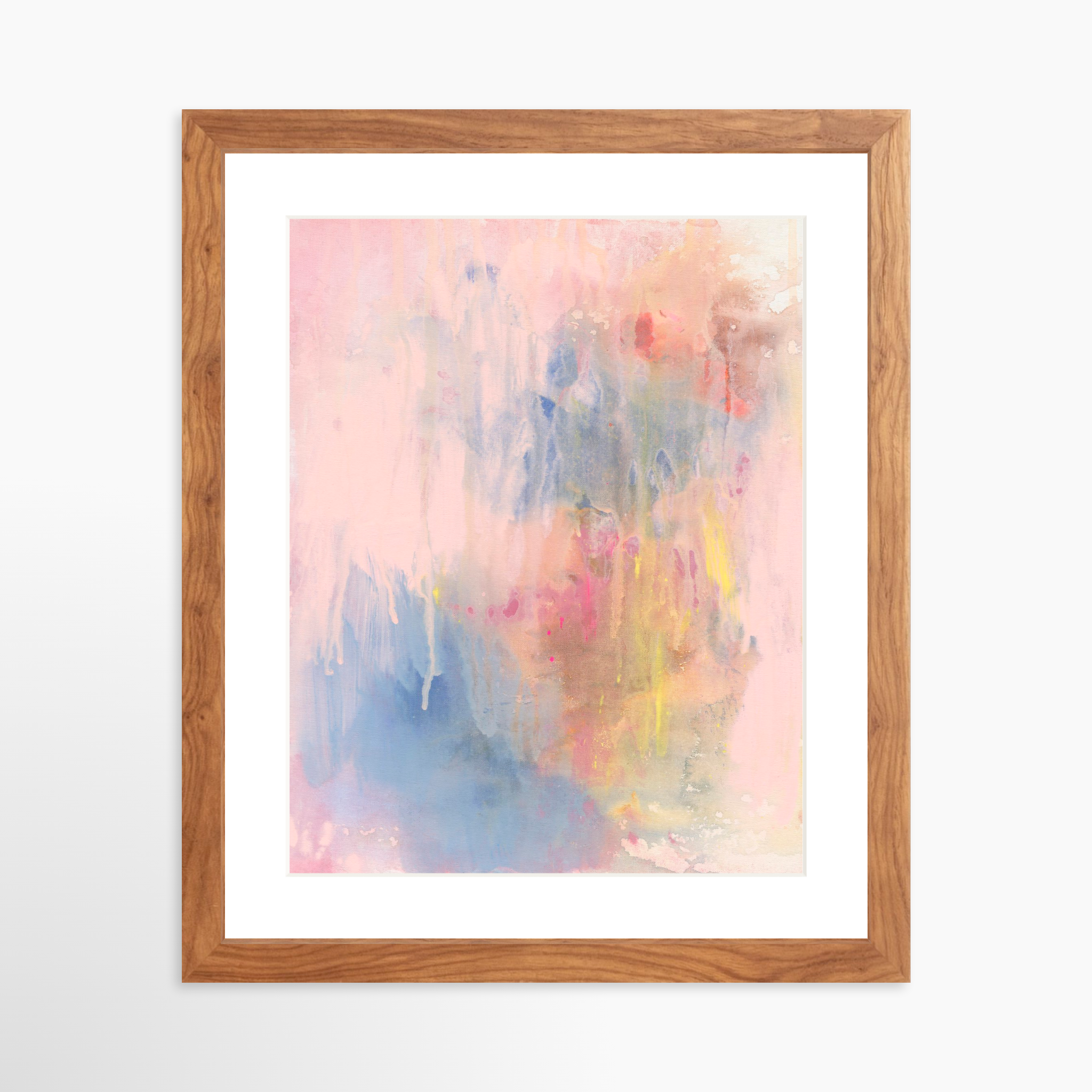 11x14 / Light Walnut Frame + White Mat