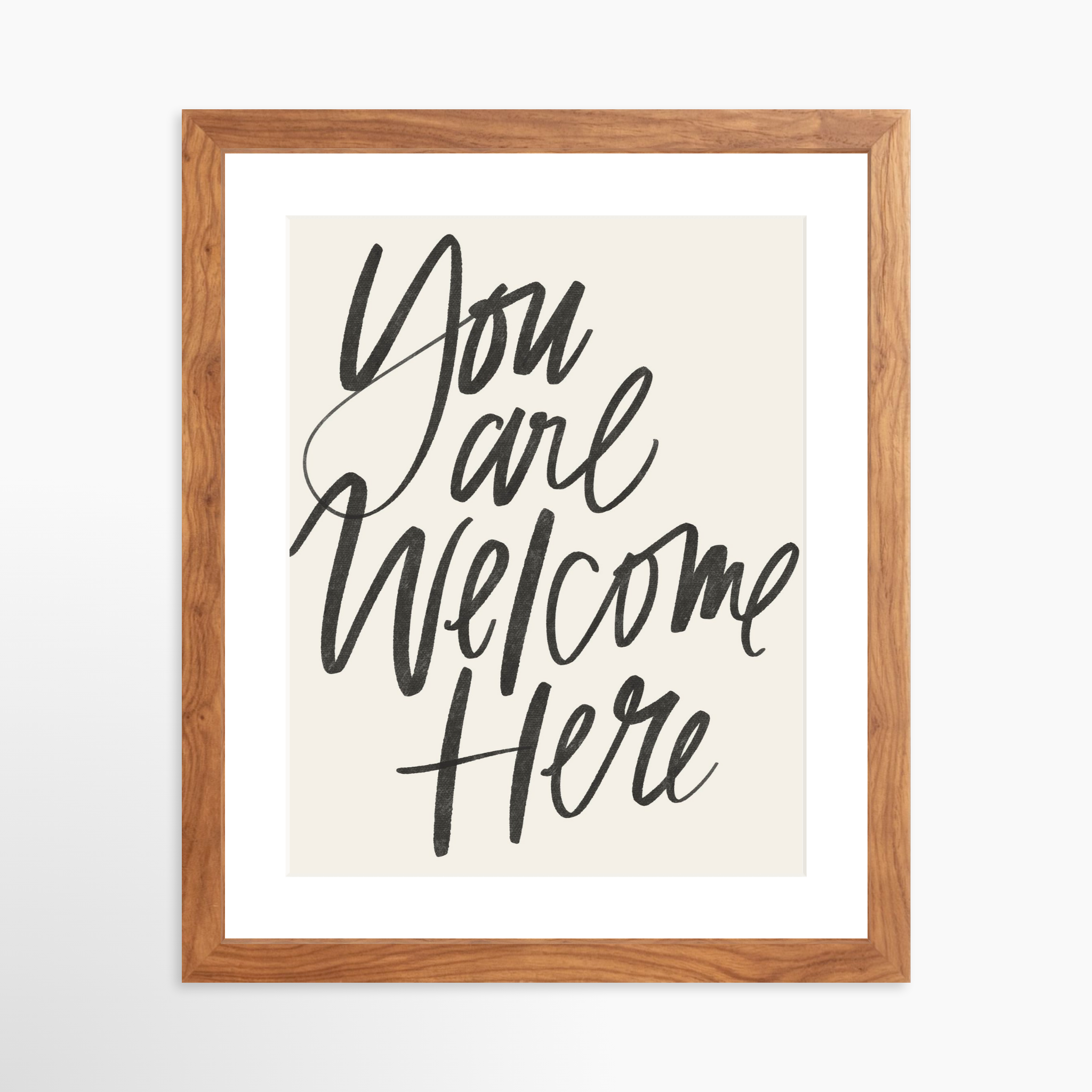11x14 / Light Walnut Frame + White Mat