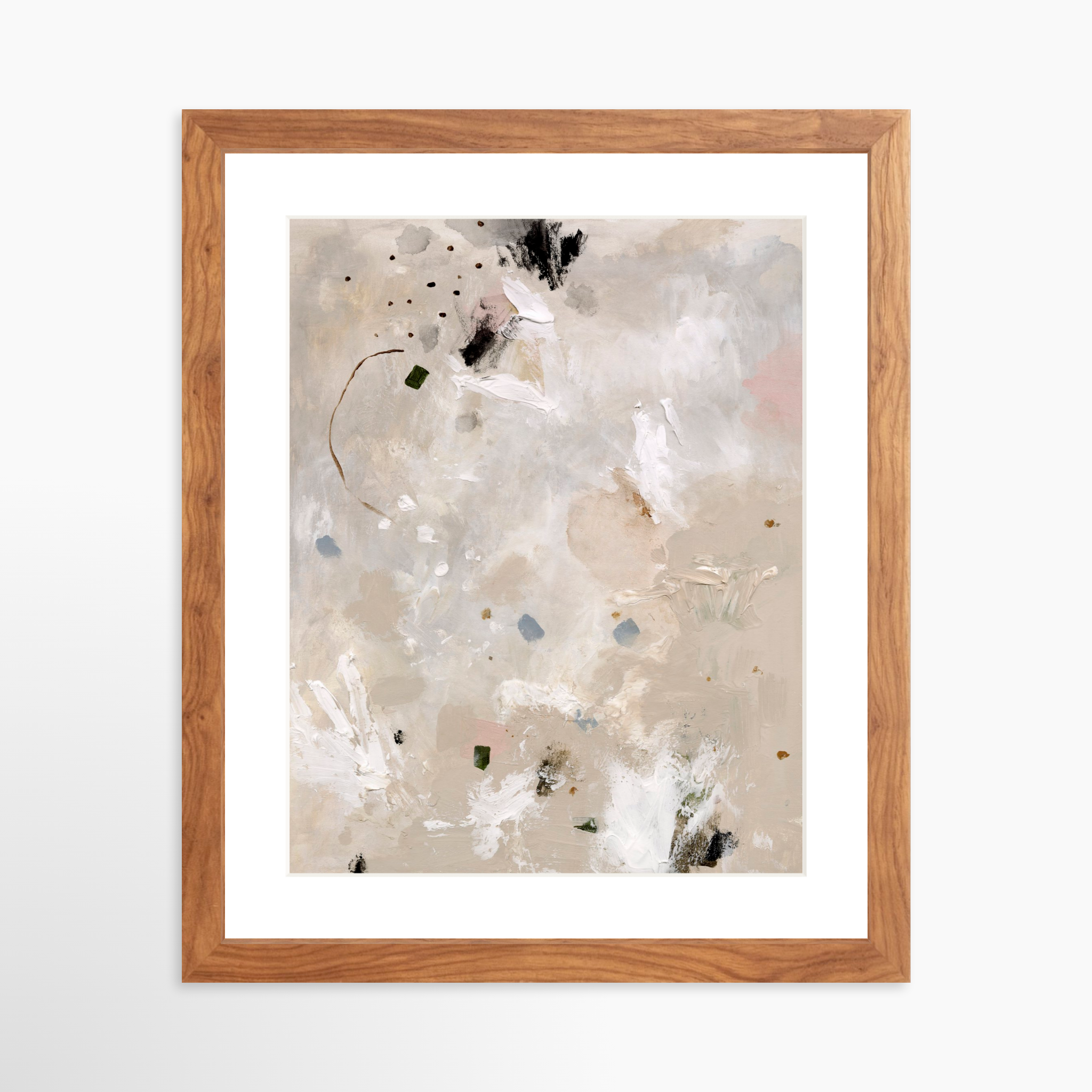 11x14 / Light Walnut Frame + White Mat
