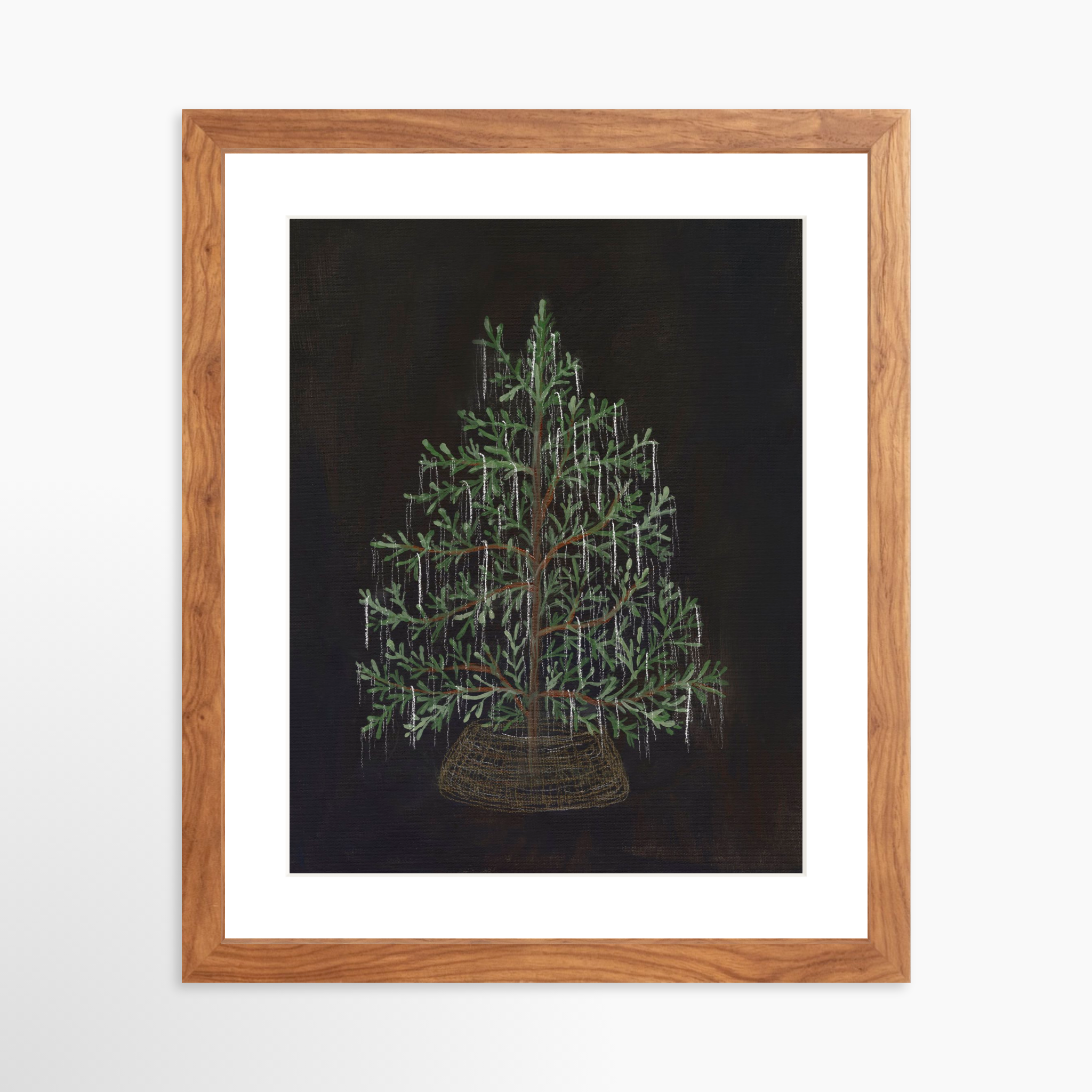 11x14 / Light Walnut Frame + White Mat