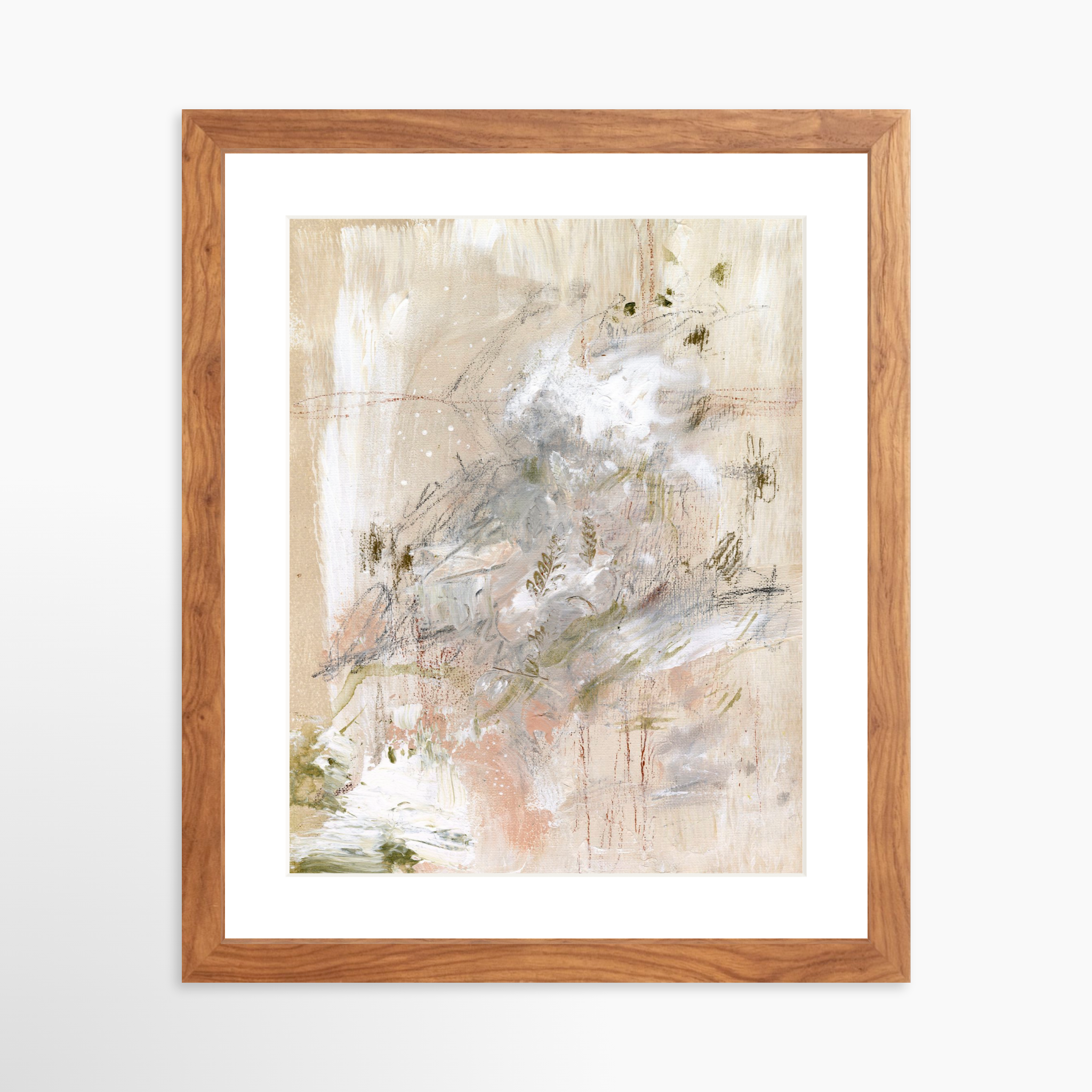 11x14 / Light Walnut Frame + White Mat