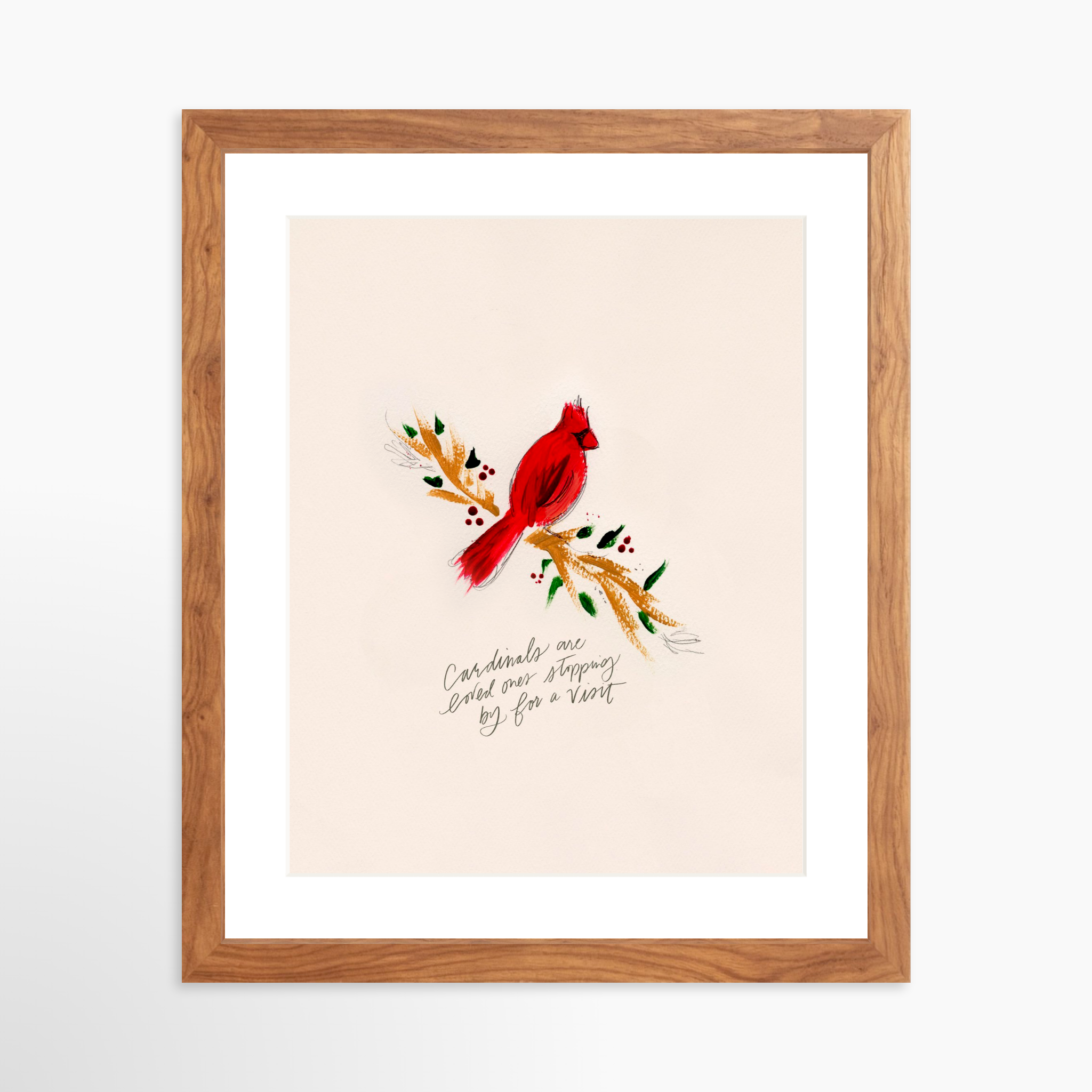 11x14 / Light Walnut Frame + White Mat