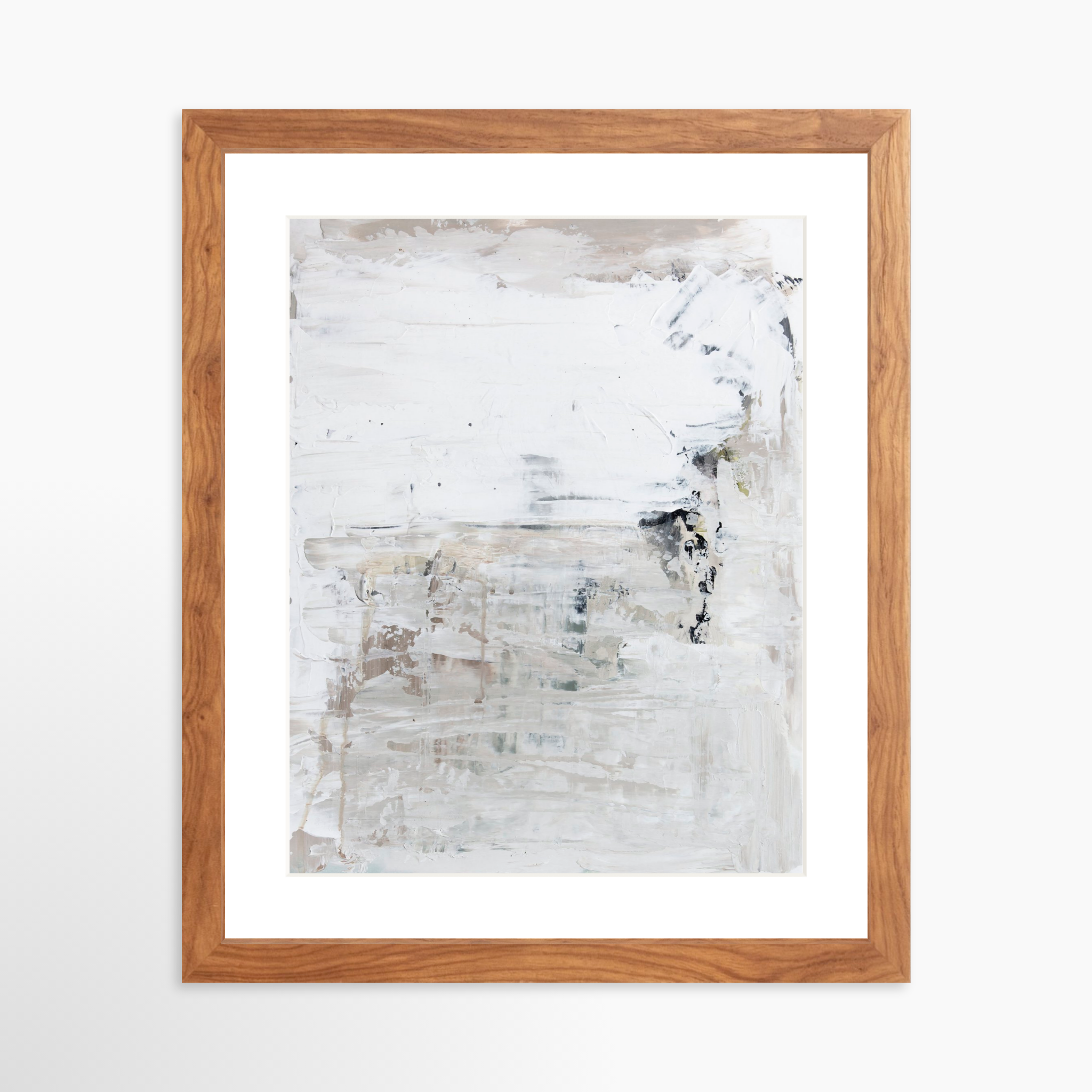 11x14 / Light Walnut Frame + White Mat