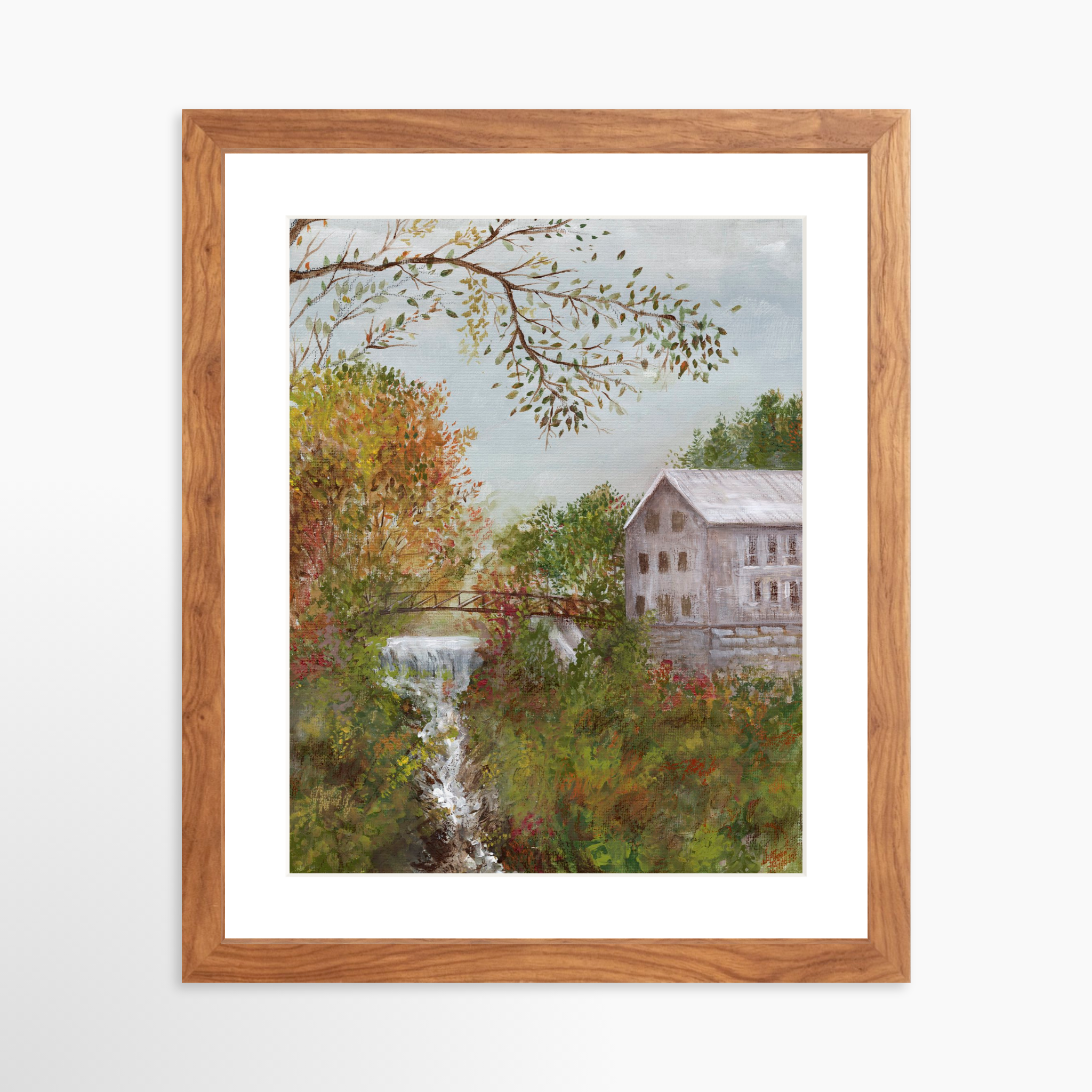 11x14 / Light Walnut Frame + White Mat