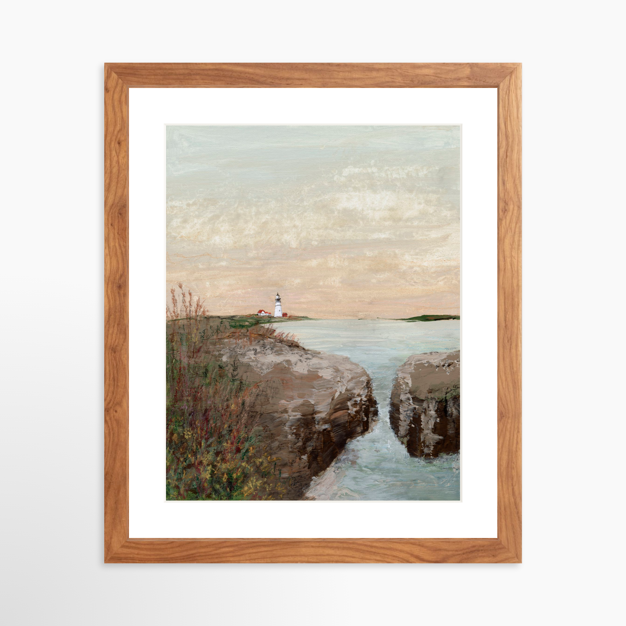 11x14 / Light Walnut Frame + White Mat