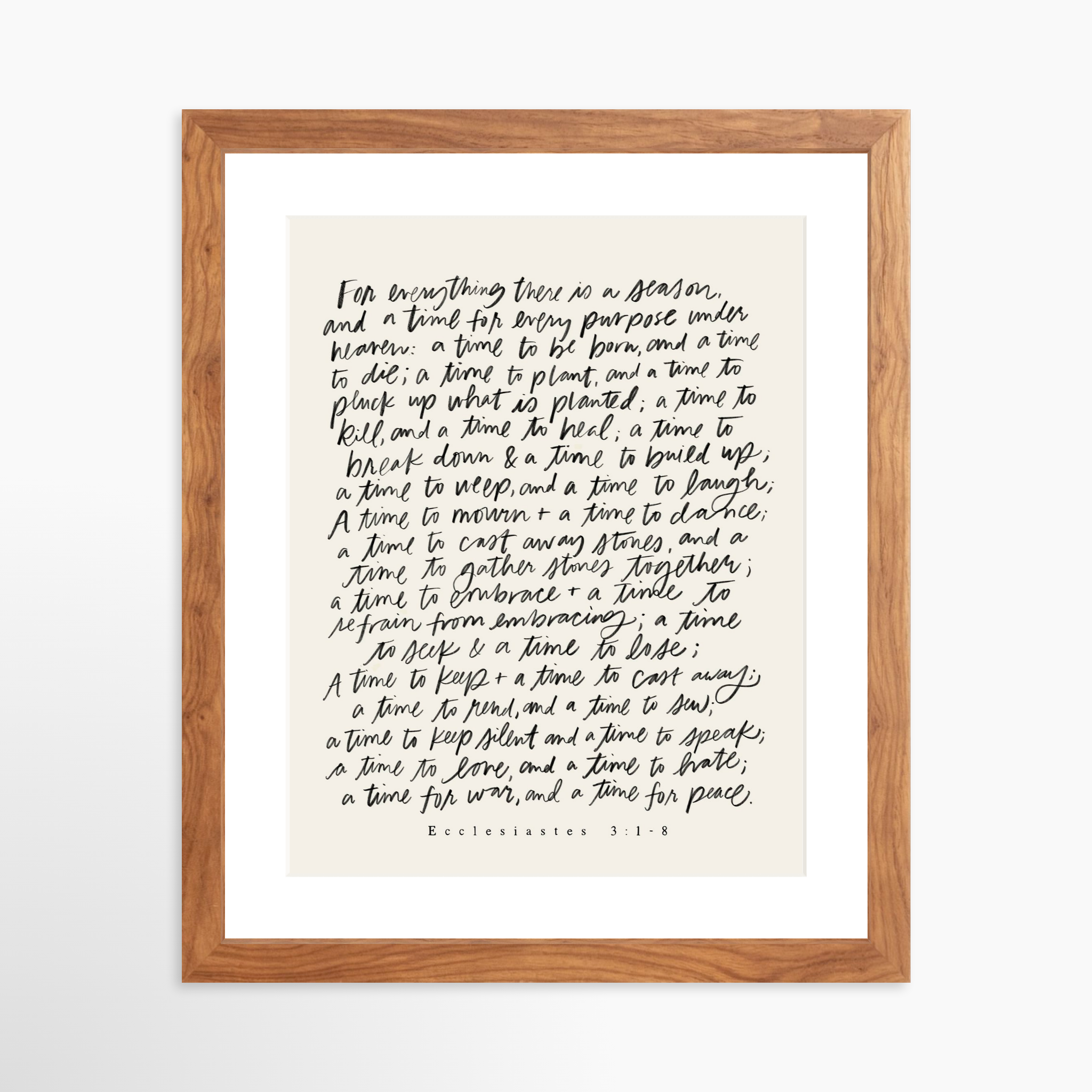 11x14 / Light Walnut Frame + White Mat