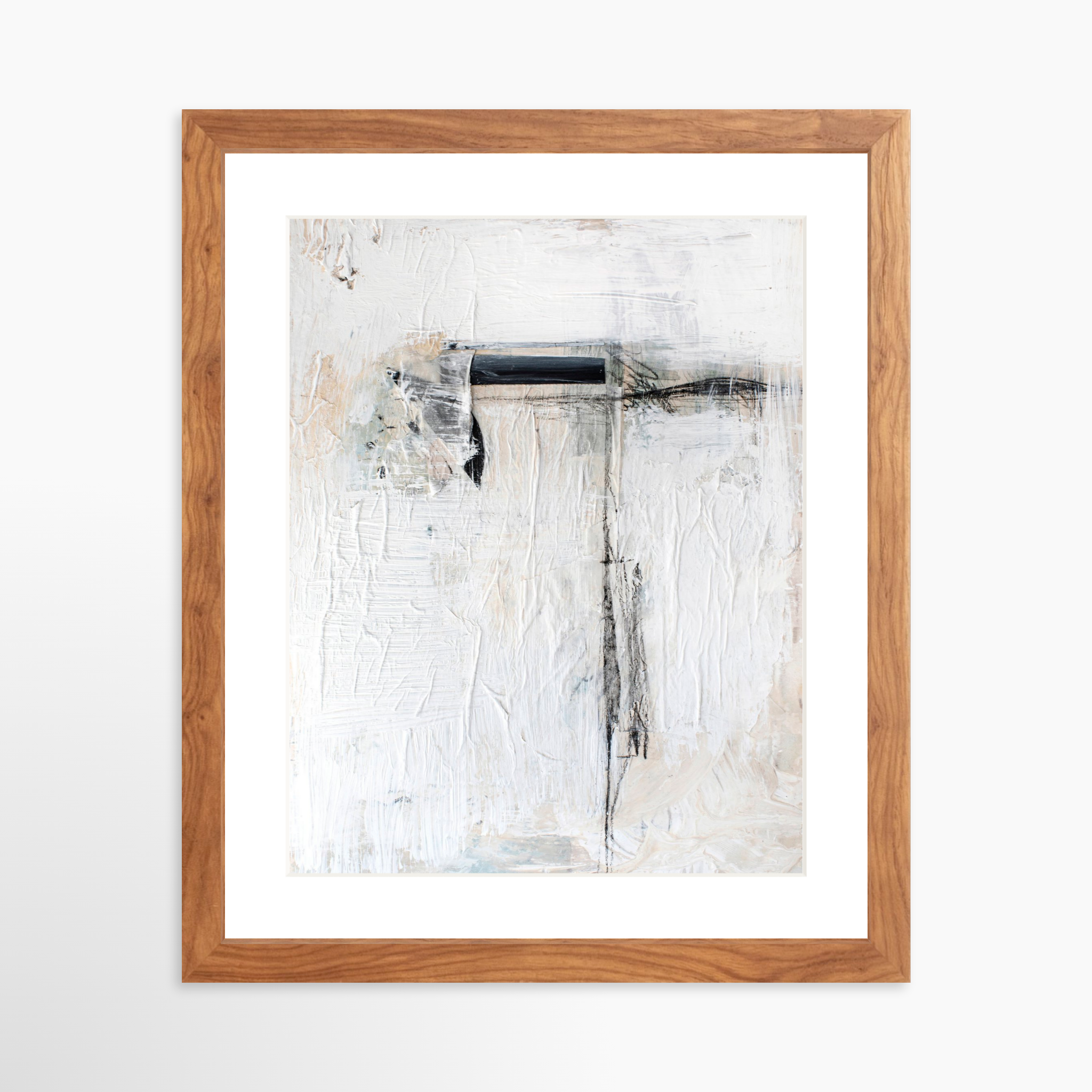 11x14 / Light Walnut Frame + White Mat