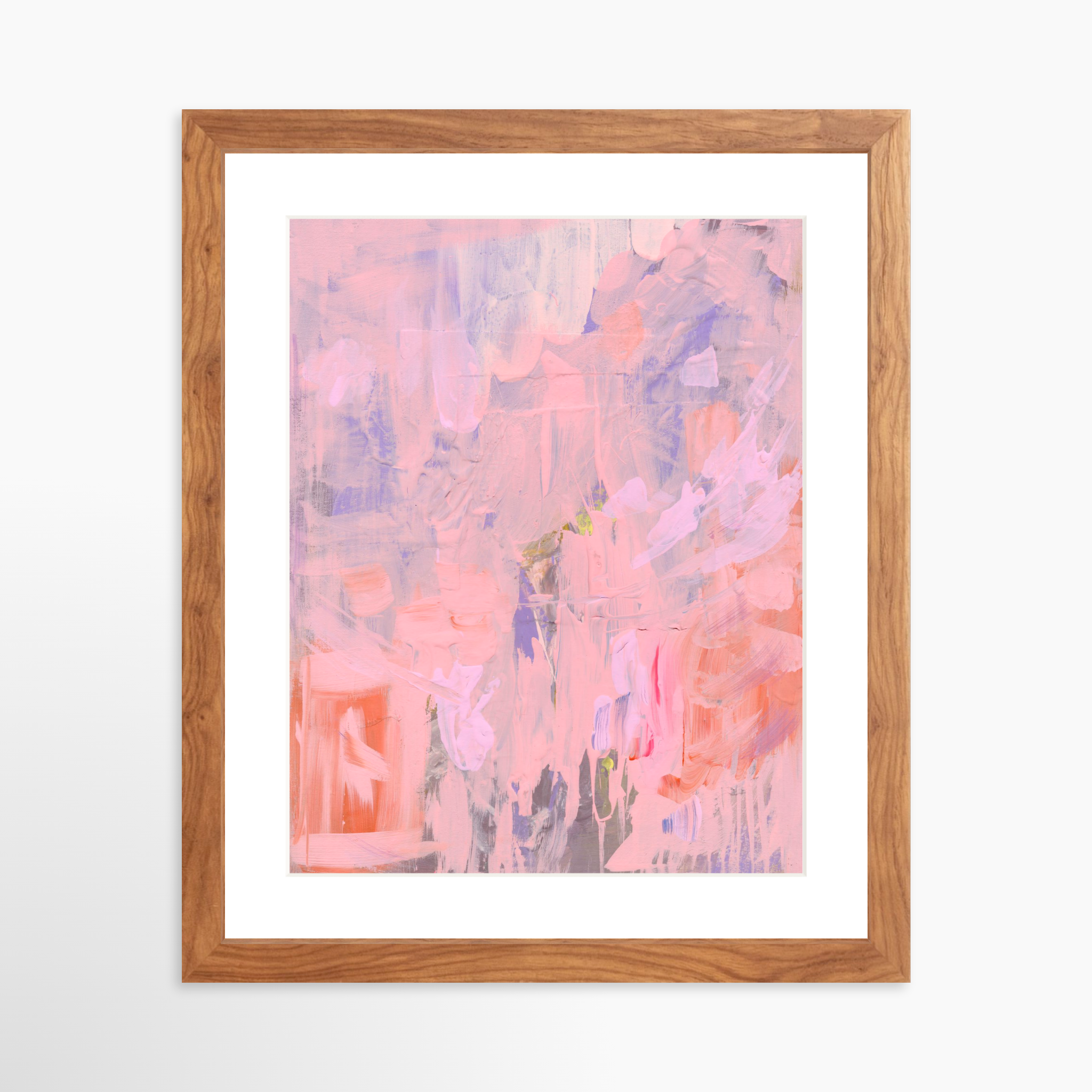 11x14 / Light Walnut Frame + White Mat