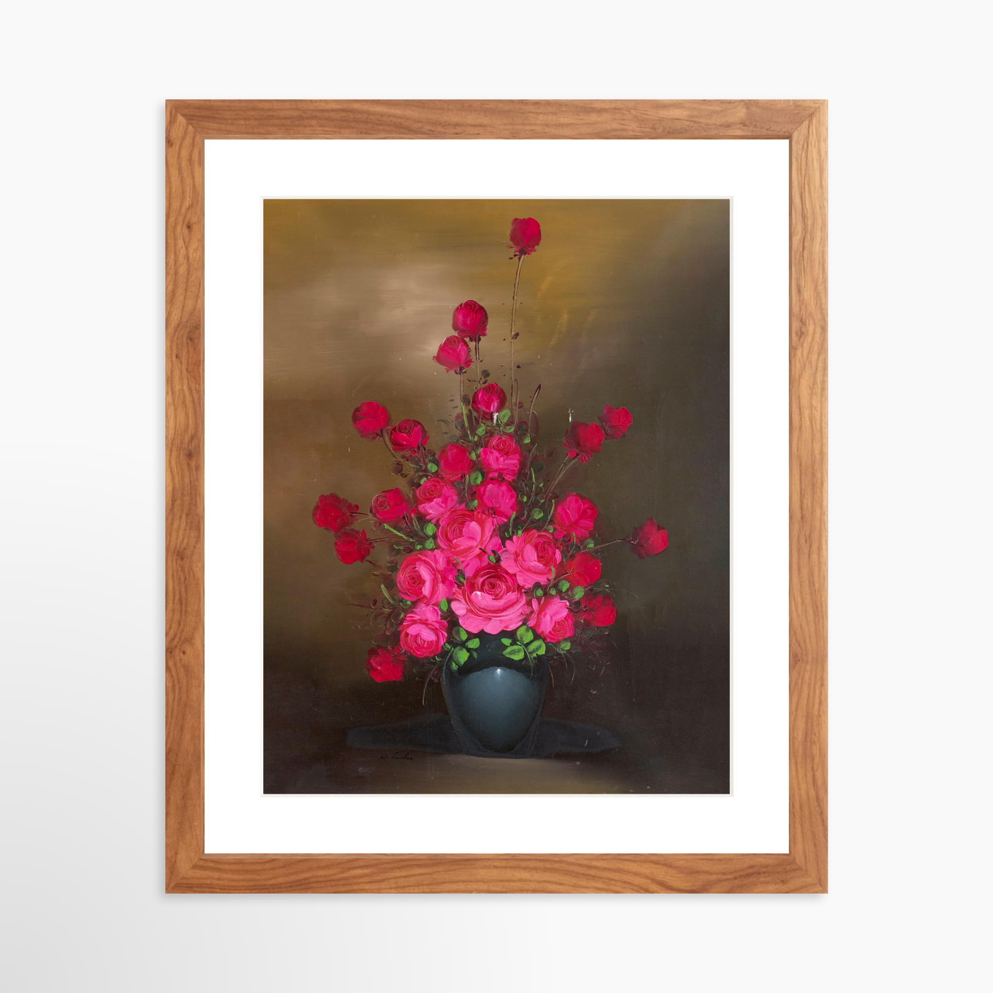 11x14 / Light Walnut Frame + White Mat